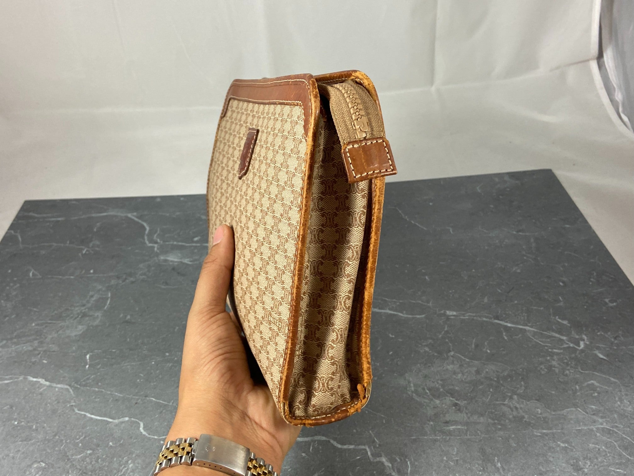 Celine Macadam Clutch Beige