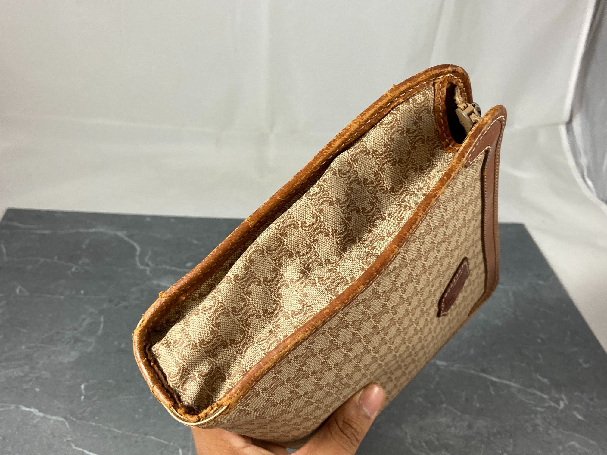 Celine Macadam Clutch Beige
