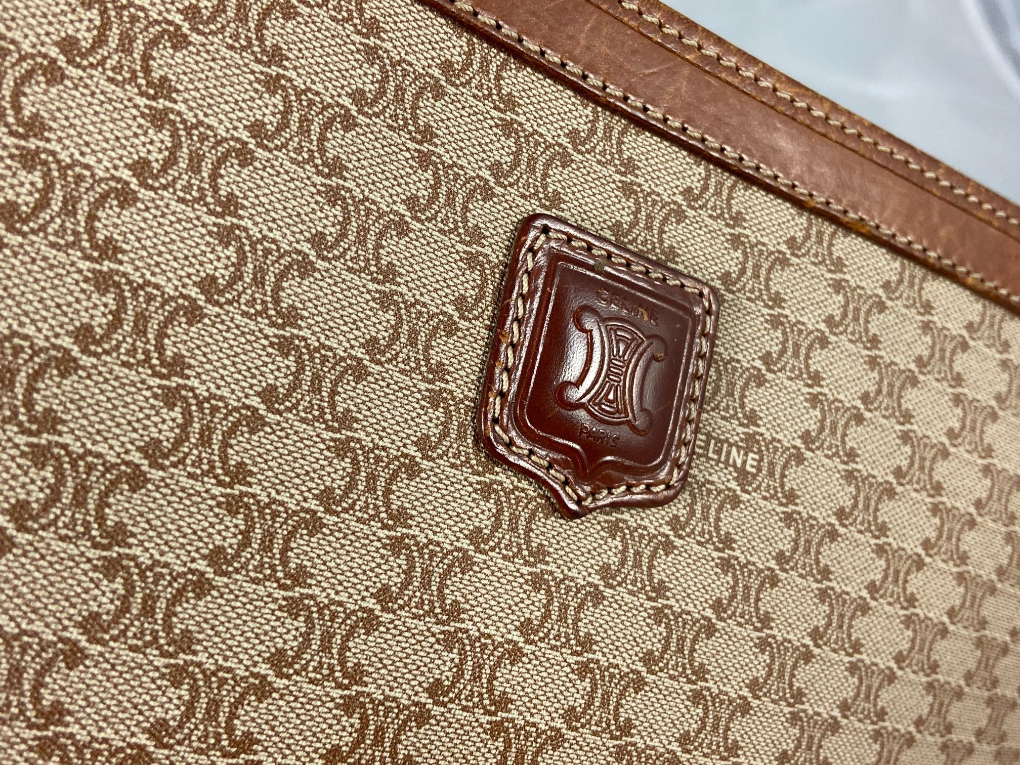 Celine Macadam Clutch Beige