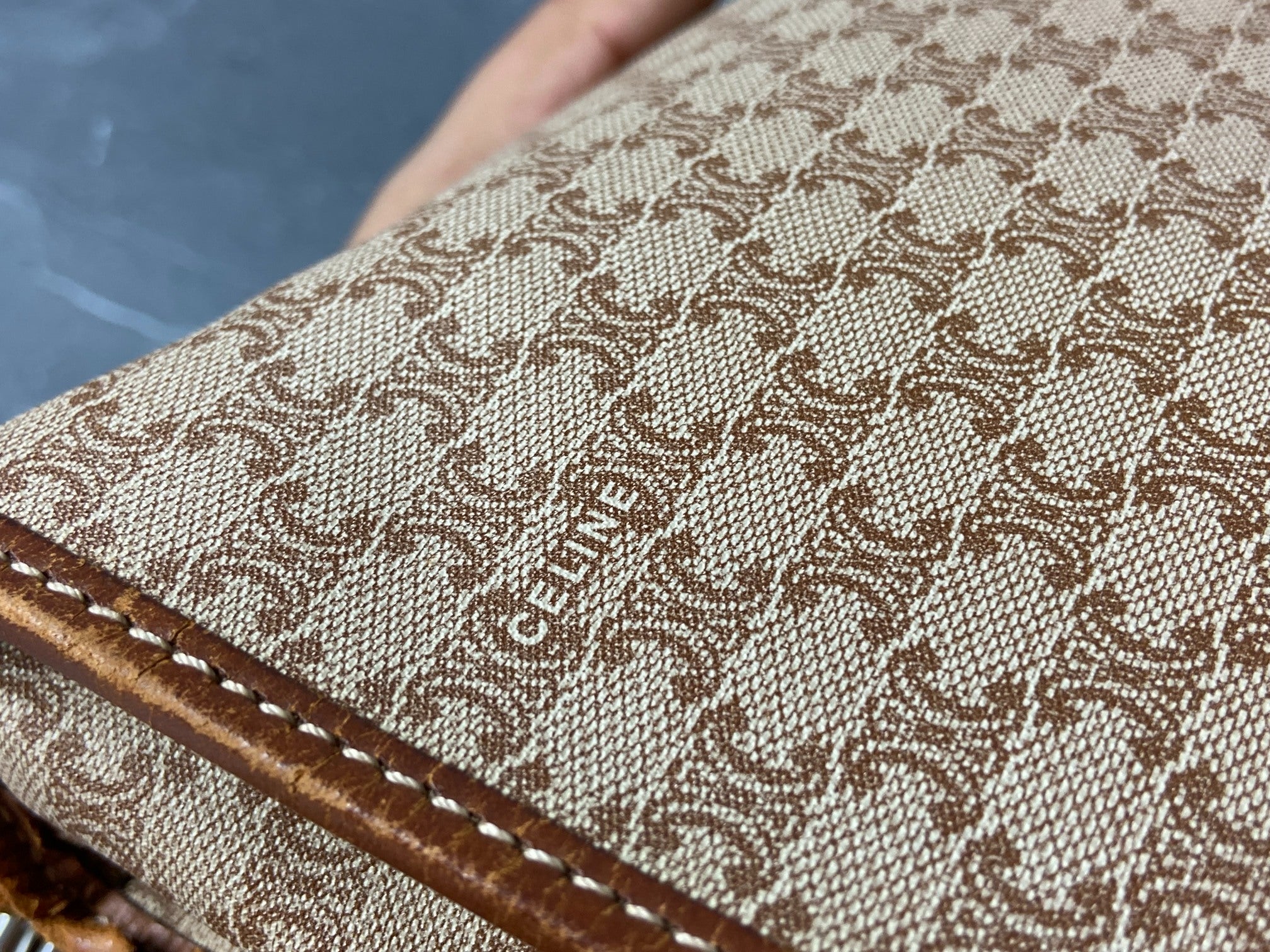 Celine Macadam Clutch Beige