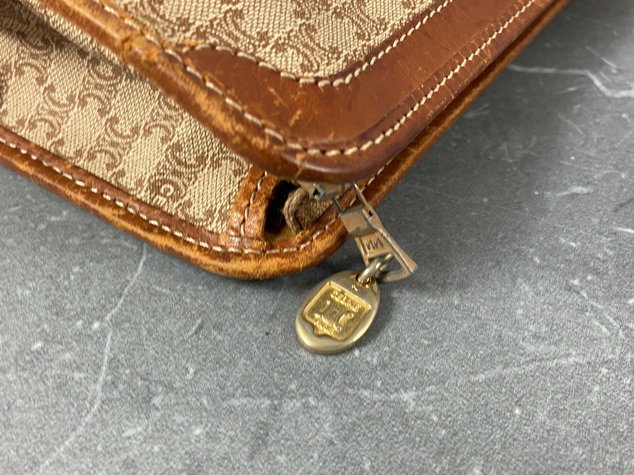 Celine Macadam Clutch Beige