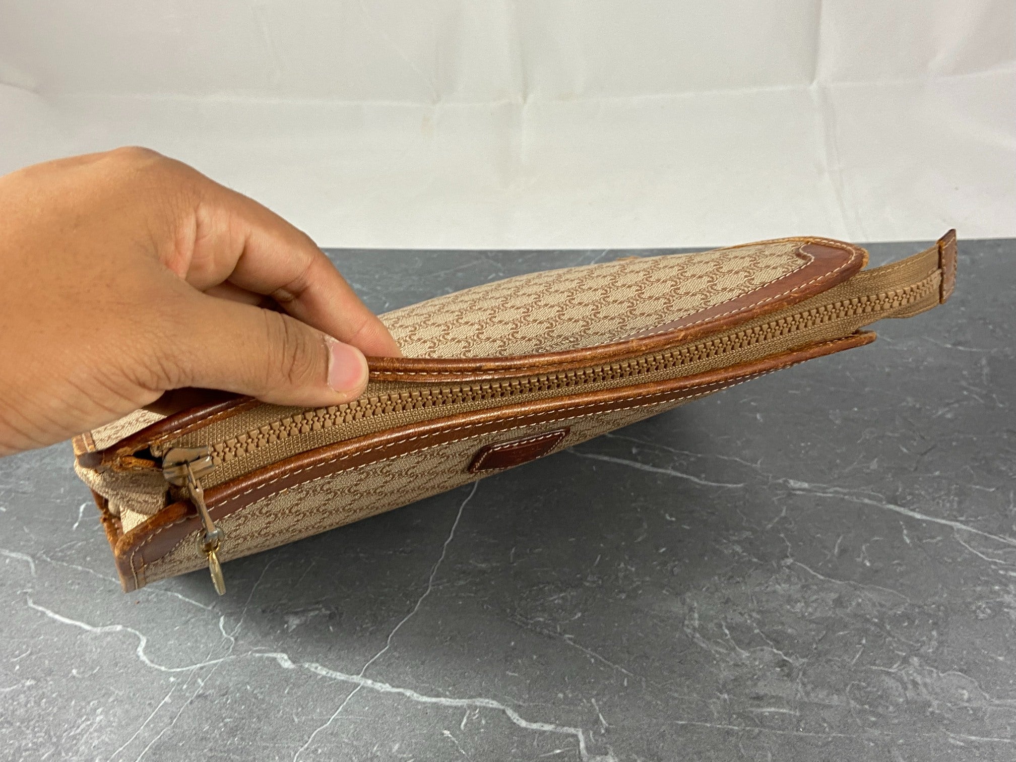 Celine Macadam Clutch Beige