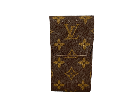 louis vuitton cigarette case gold Rare Vintage 1960's A new modern motif has been lasered on the metallic plaque hiding the credo humidificator and on the removable wooden tray. LOUIS VUITTON Vintage Monogram Cigarette