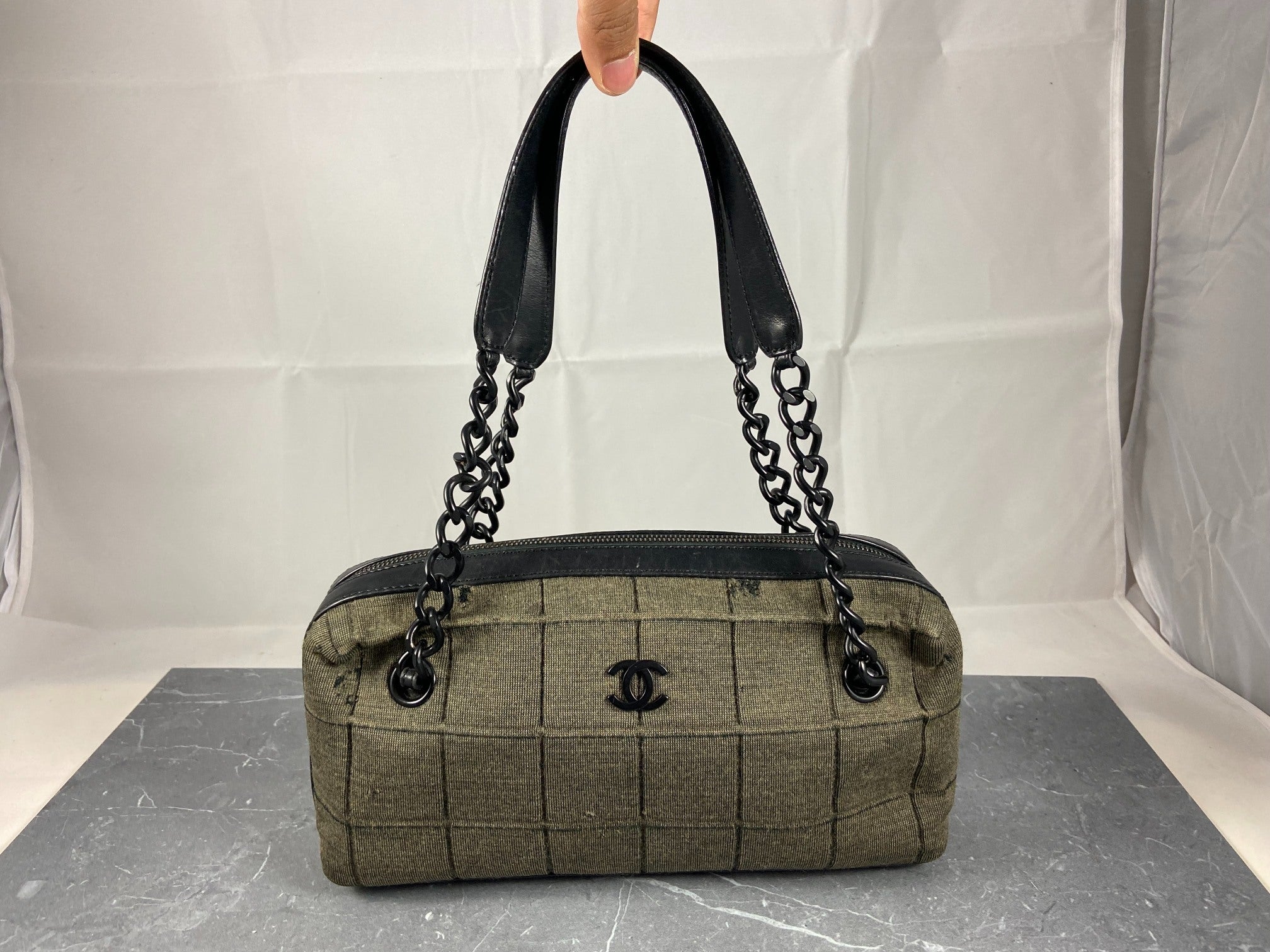 Chanel Wool Hand / Shoulder Bag Grey