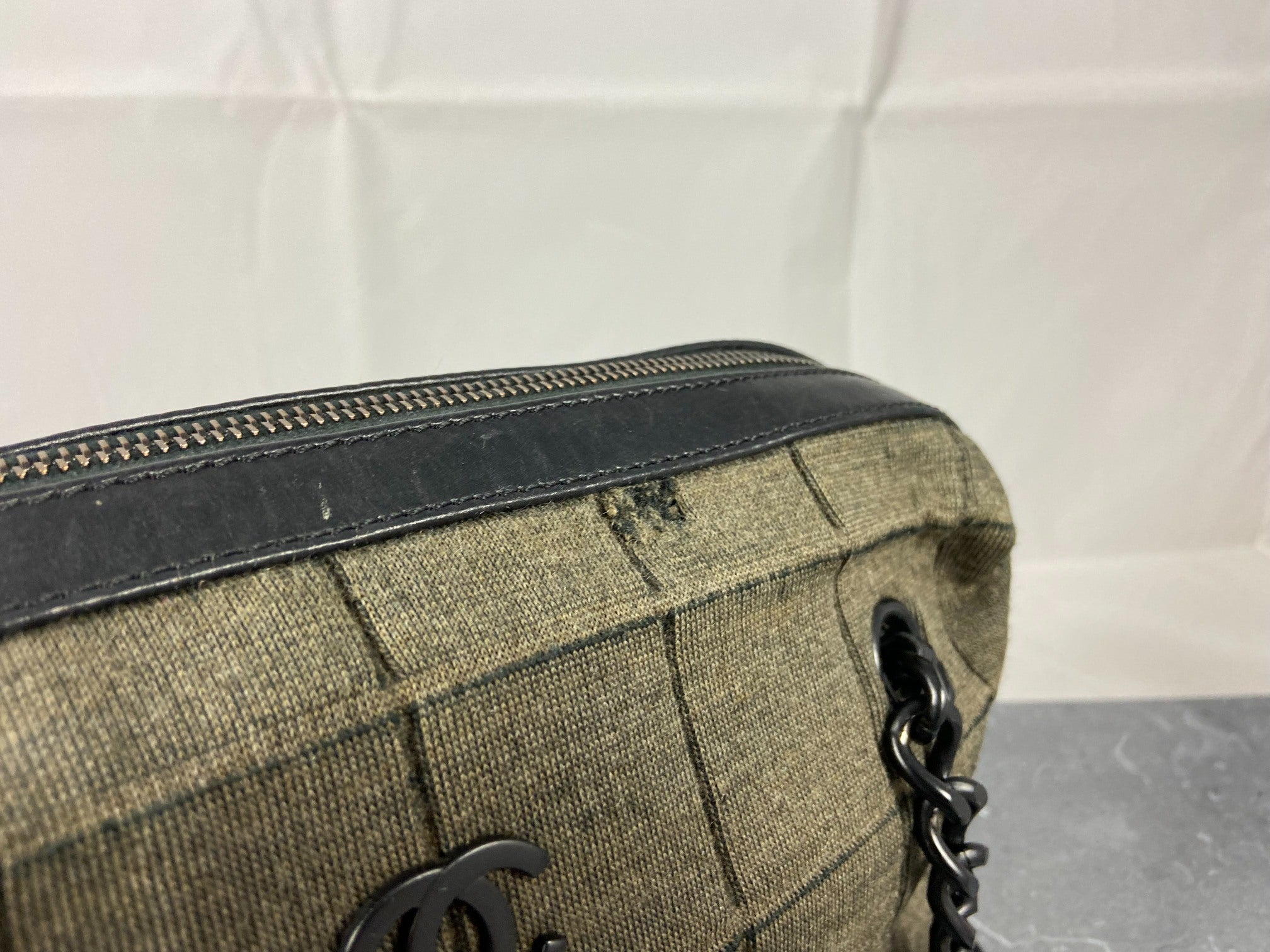 Chanel Wool Hand / Shoulder Bag Black