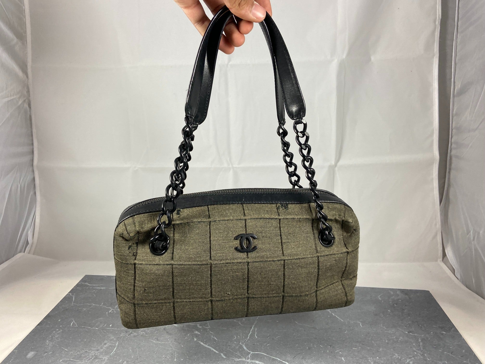 Chanel Wool Hand / Shoulder Bag Black