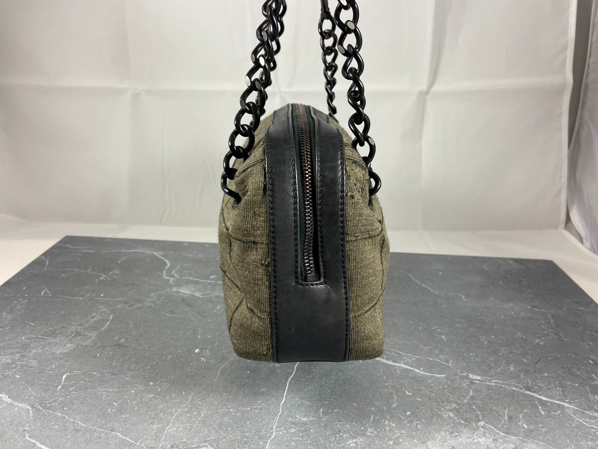 Chanel Wool Hand / Shoulder Bag Black