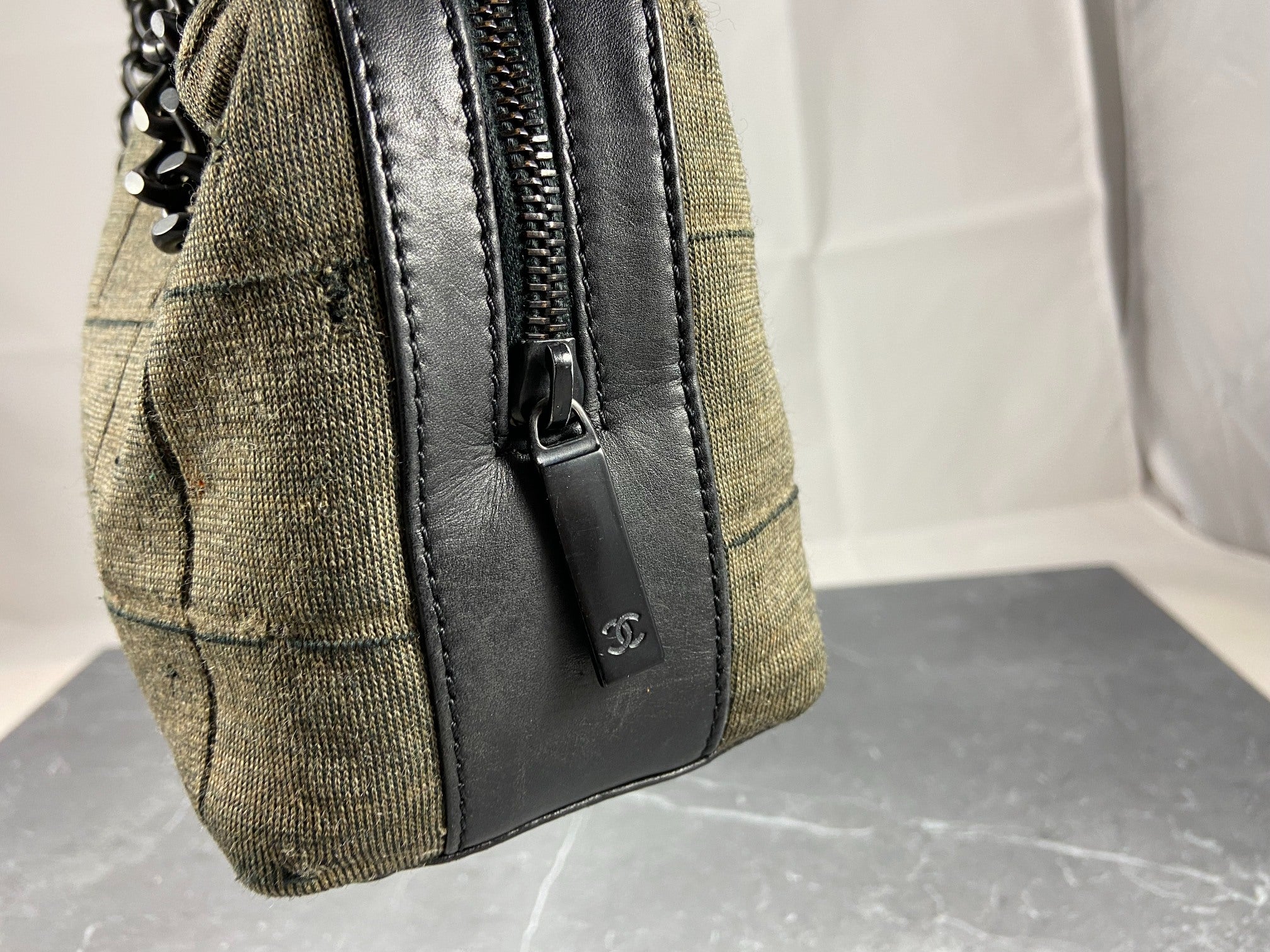 Chanel Wool Hand / Shoulder Bag Black