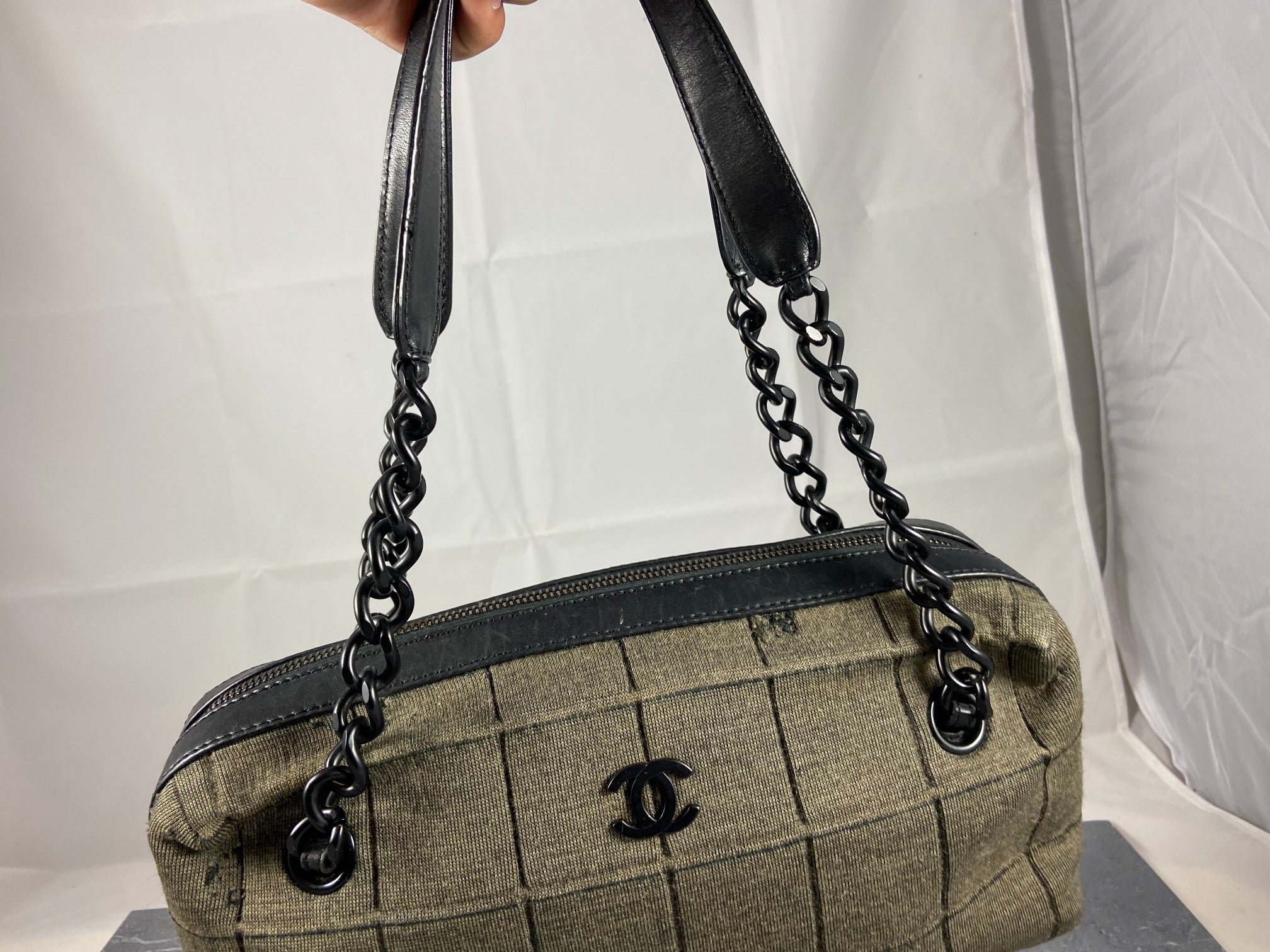 Chanel Wool Hand / Shoulder Bag Black