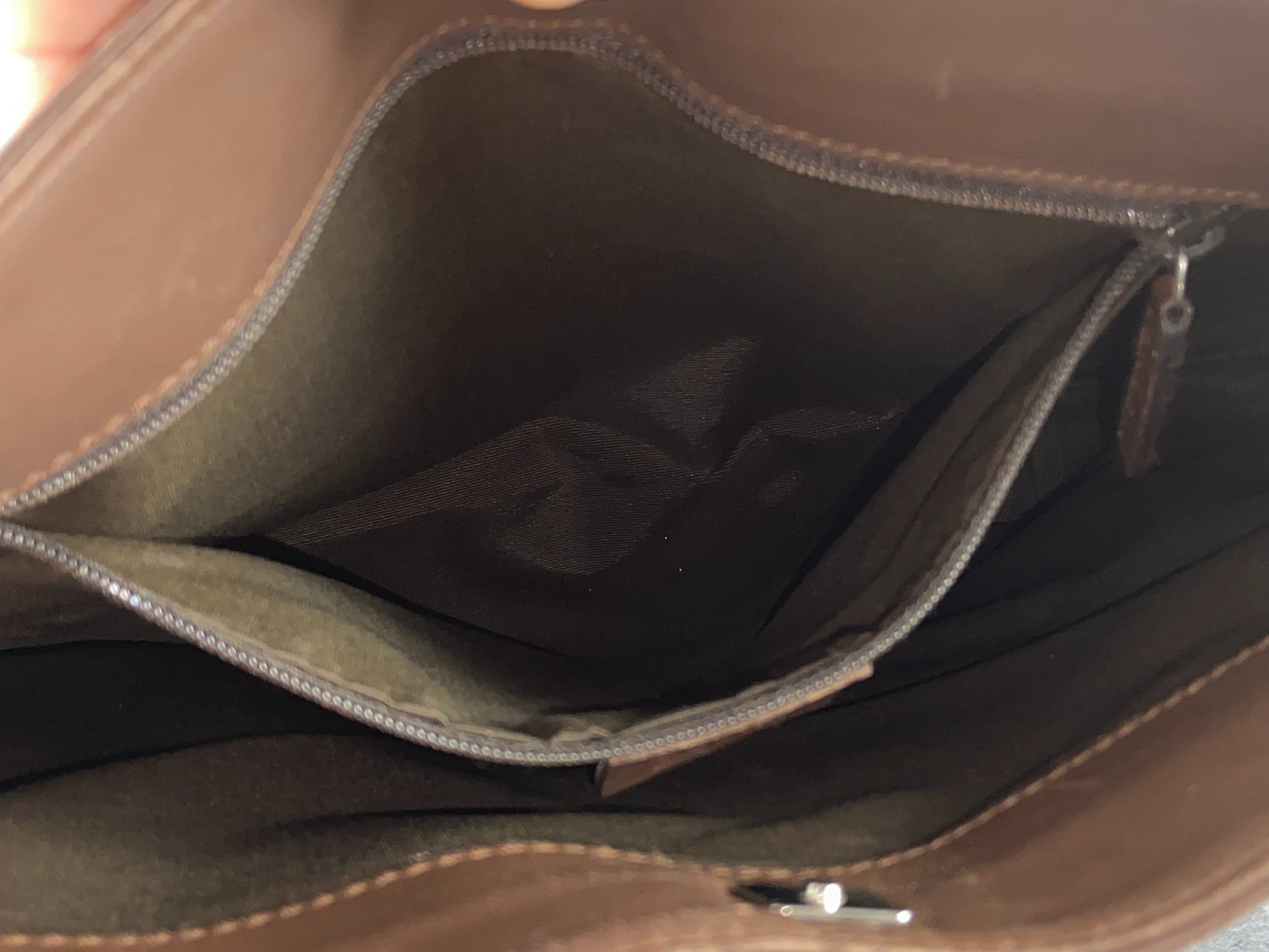 Gucci Hand / Hobo Bag Beige GG Monogram + Brown Leather