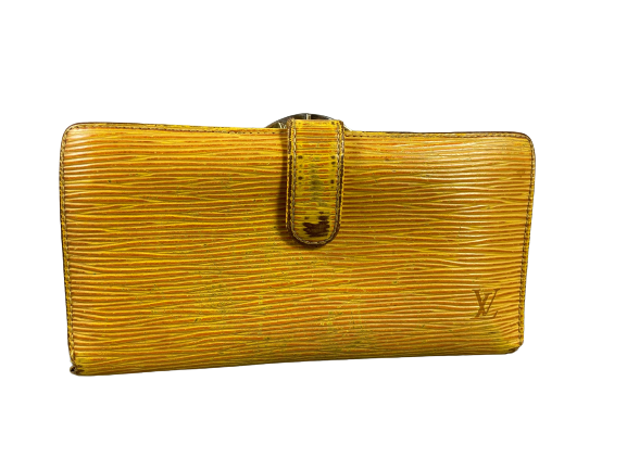 Louis Vuitton Monogram Canvas Long Wallet Black Epi Leather