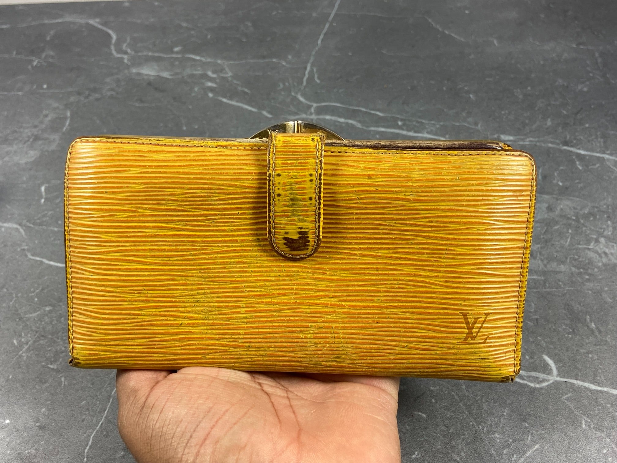 Louis Vuitton Monogram Canvas Long Wallet Black Epi Leather