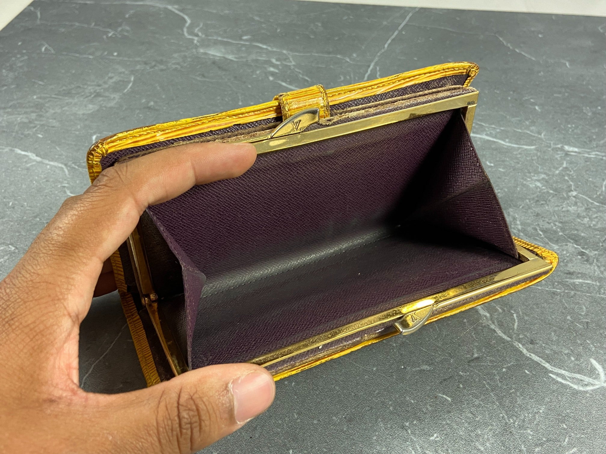 Louis Vuitton French Long Wallet Yellow Epi Leather