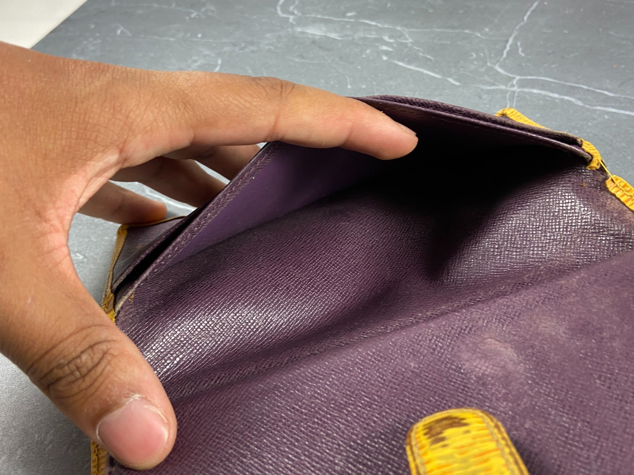 Louis Vuitton French Long Wallet Yellow Epi Leather