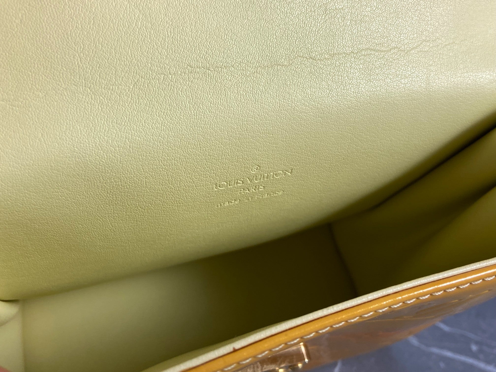 Louis Vuitton Spring Street Handbag Yellow Vernis Leather