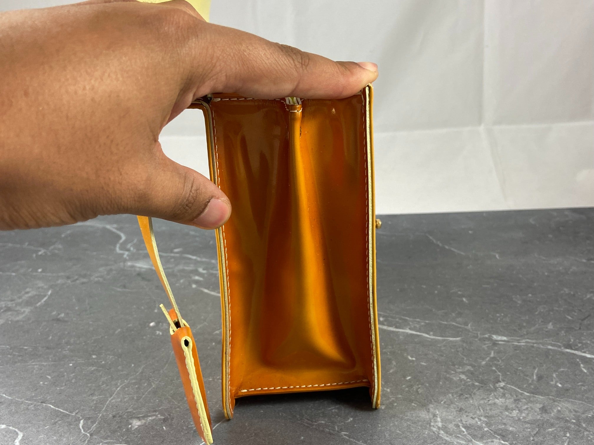 Louis Vuitton Spring Street Handbag Yellow Vernis Leather