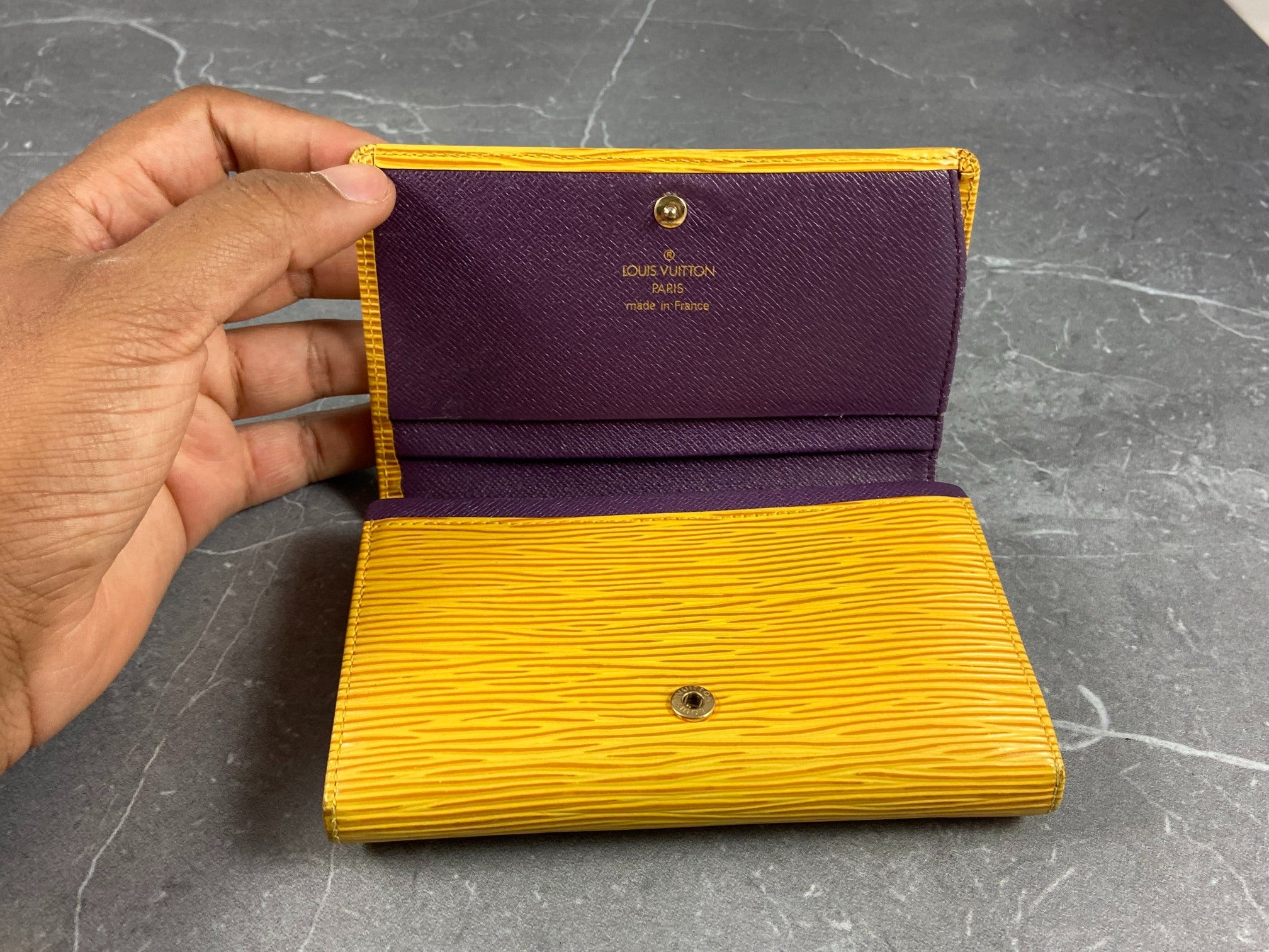 Louis Vuitton Porte-Monnaie Tresor Yellow Epi Leather