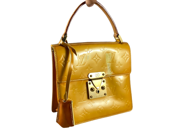 Louis Vuitton Spring Street Handbag Yellow Vernis Leather