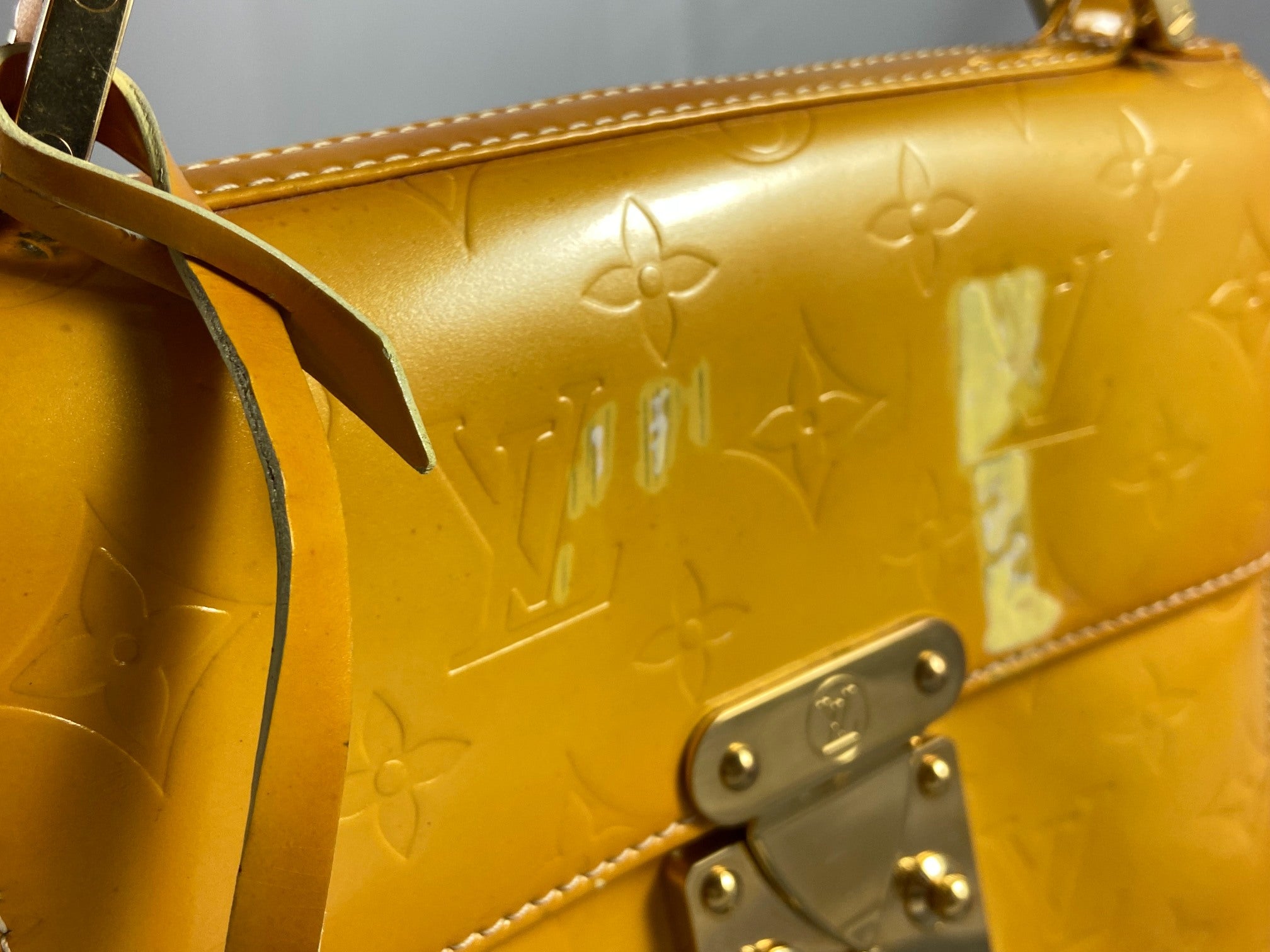 Louis Vuitton Spring Street Handbag Yellow Vernis Leather