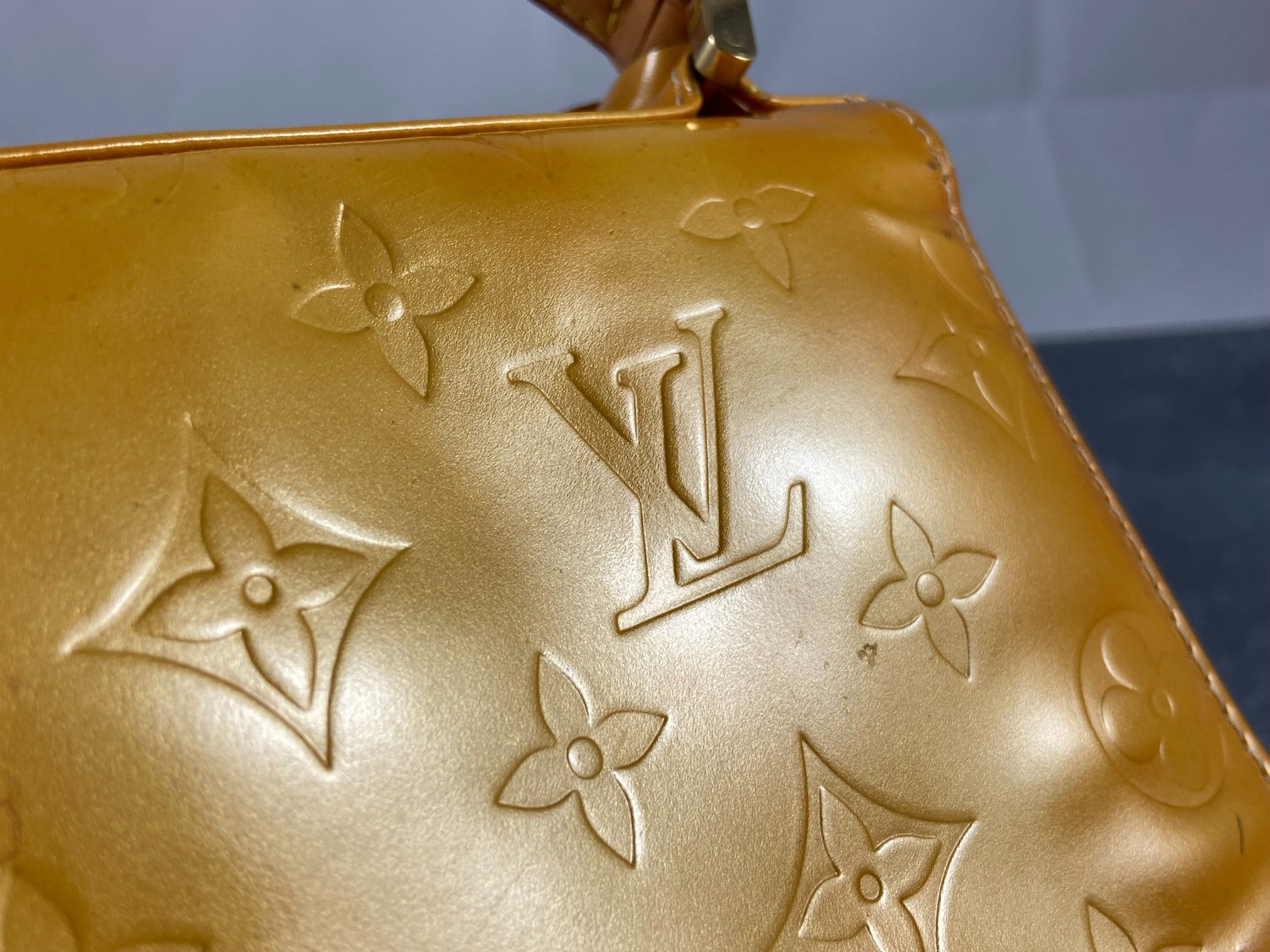 Louis Vuitton Spring Street Handbag Yellow Vernis Leather