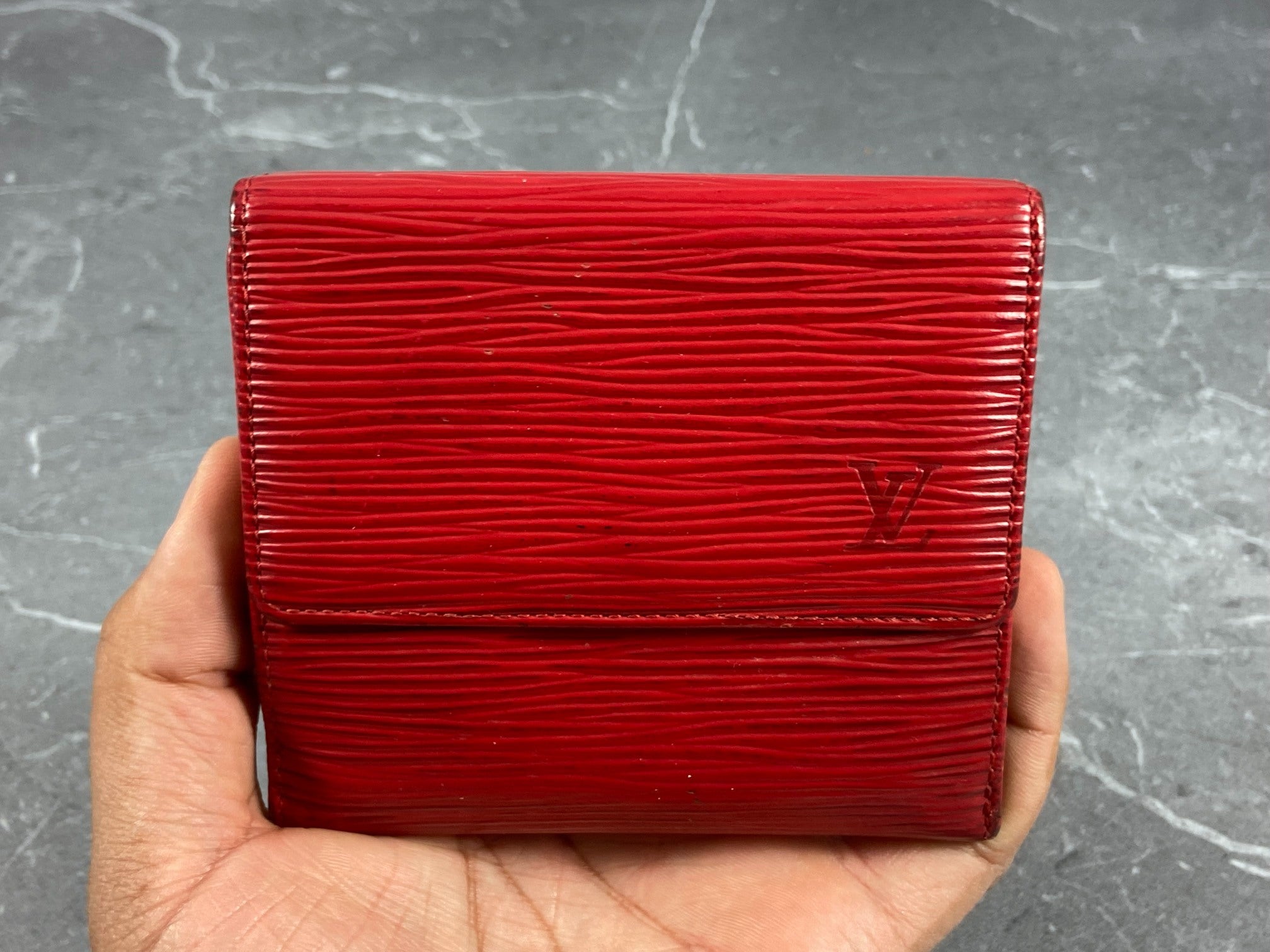 Louis Vuitton Elise Wallet Red Epi Leather