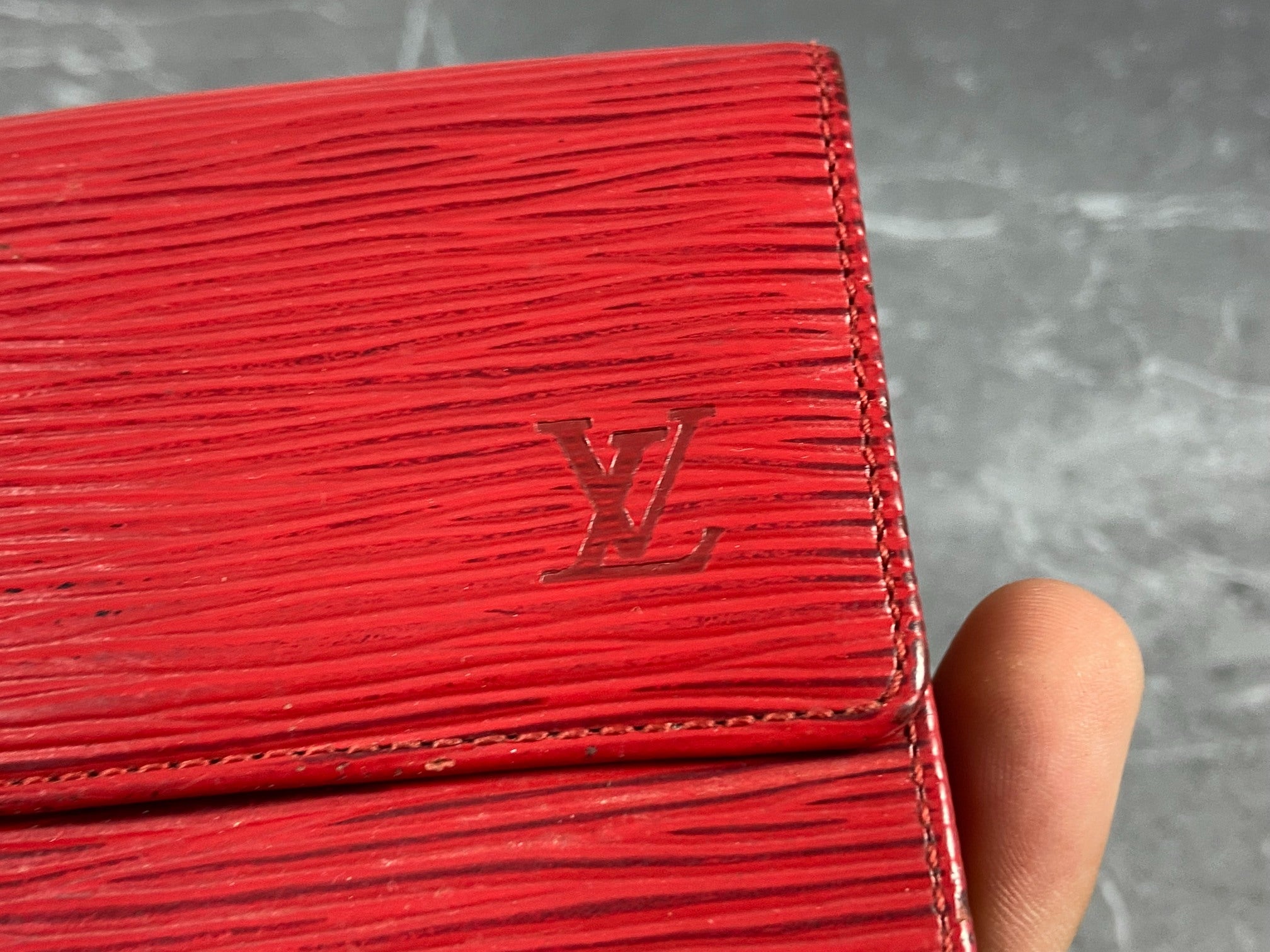 Louis Vuitton Elise Wallet Red Epi Leather