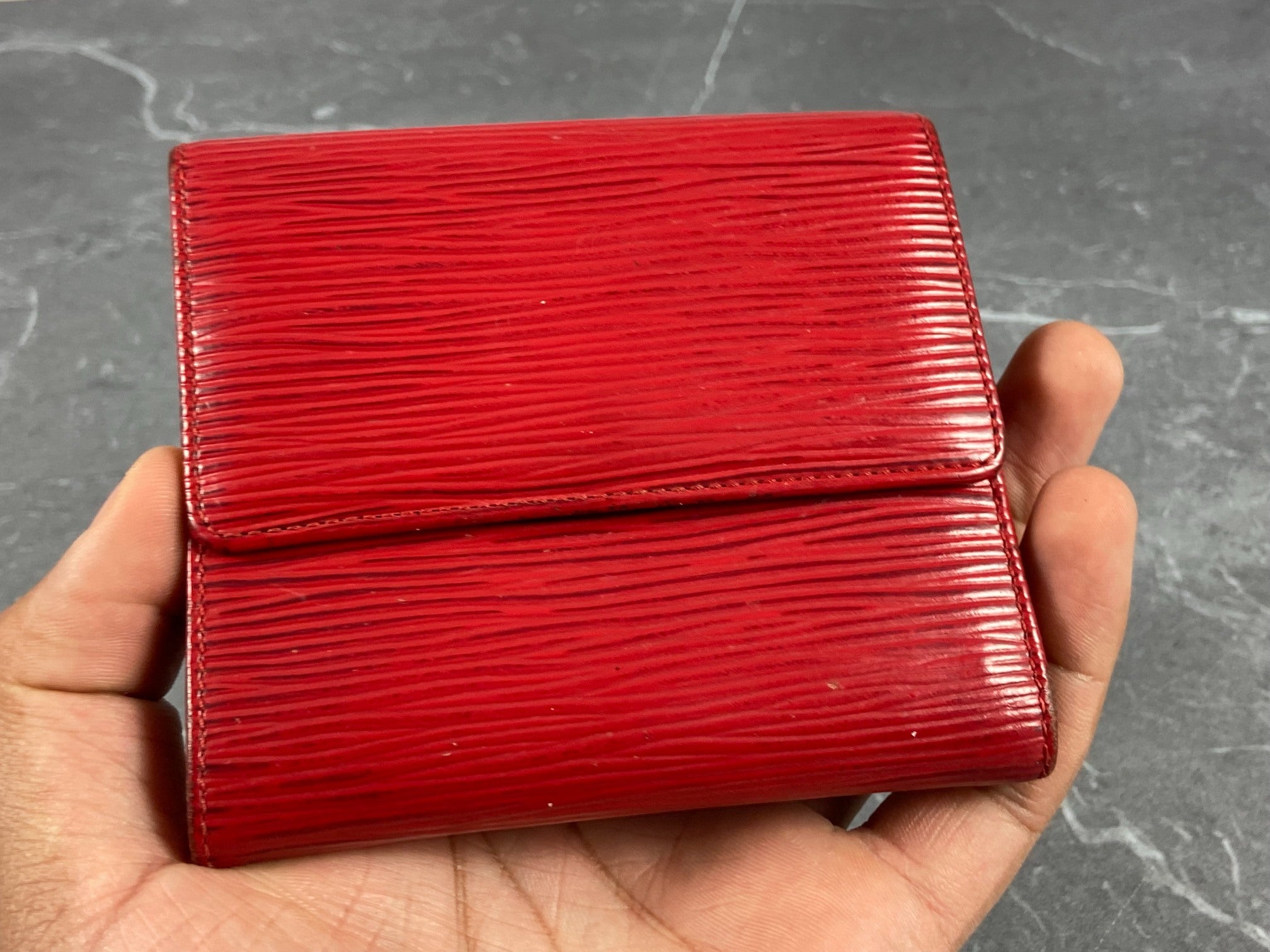Louis Vuitton Elise Wallet Red Epi Leather