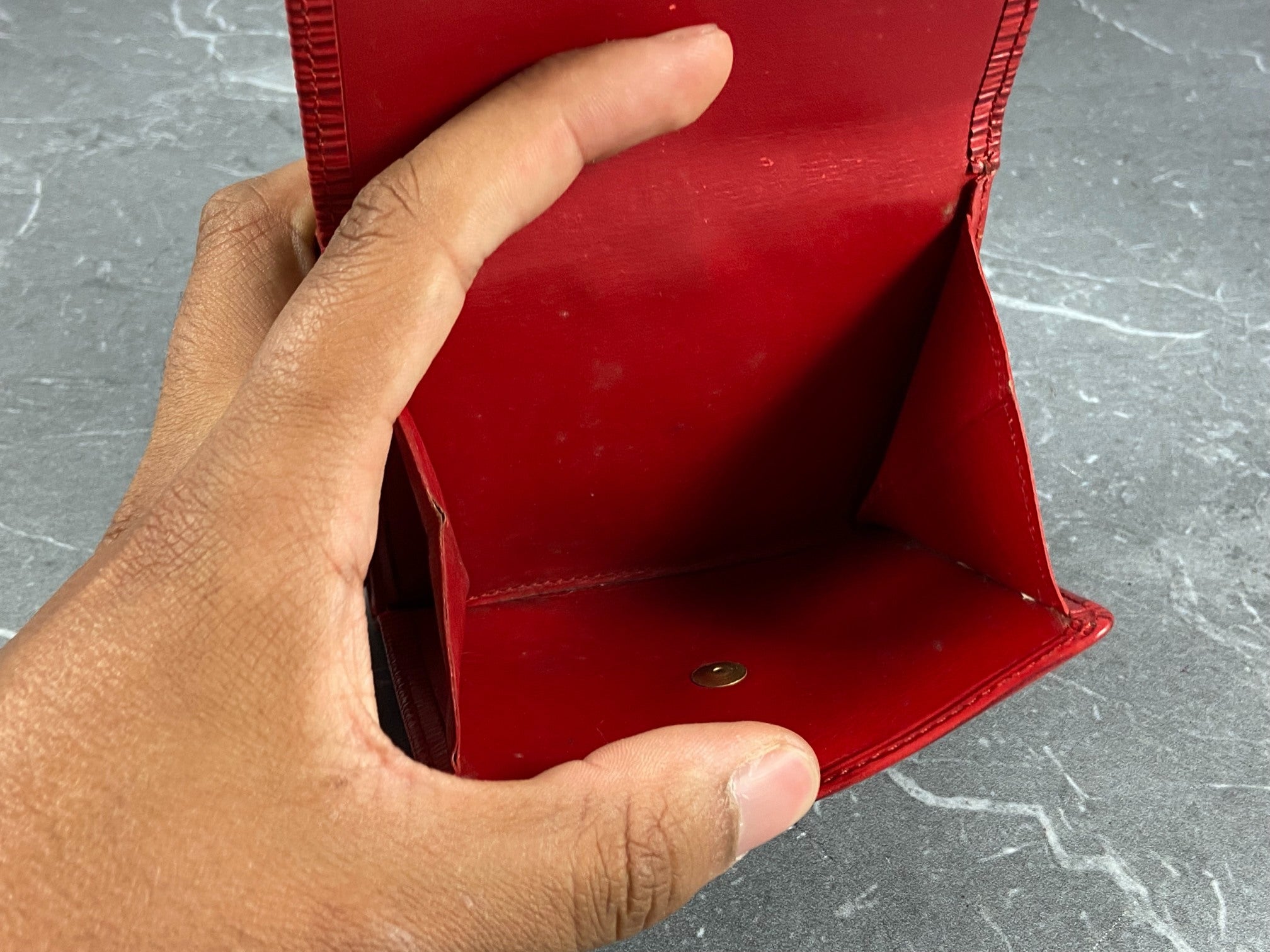 Louis Vuitton Elise Wallet Red Epi Leather