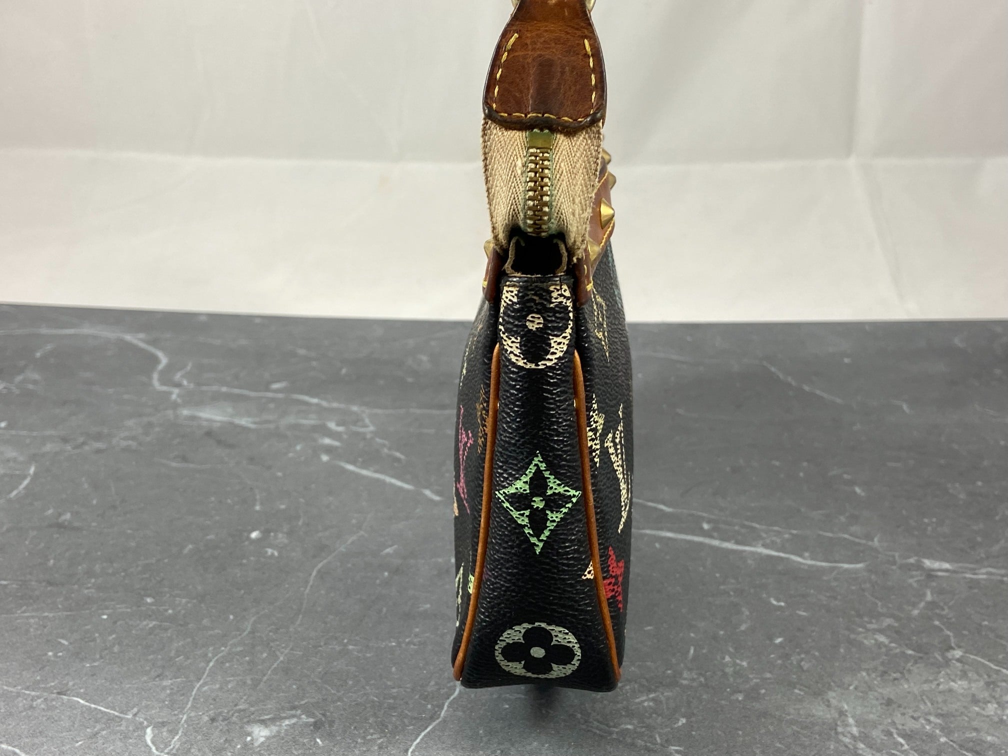 Louis Vuitton Takashi Murakami Multicolor Pochette Accessoires Black