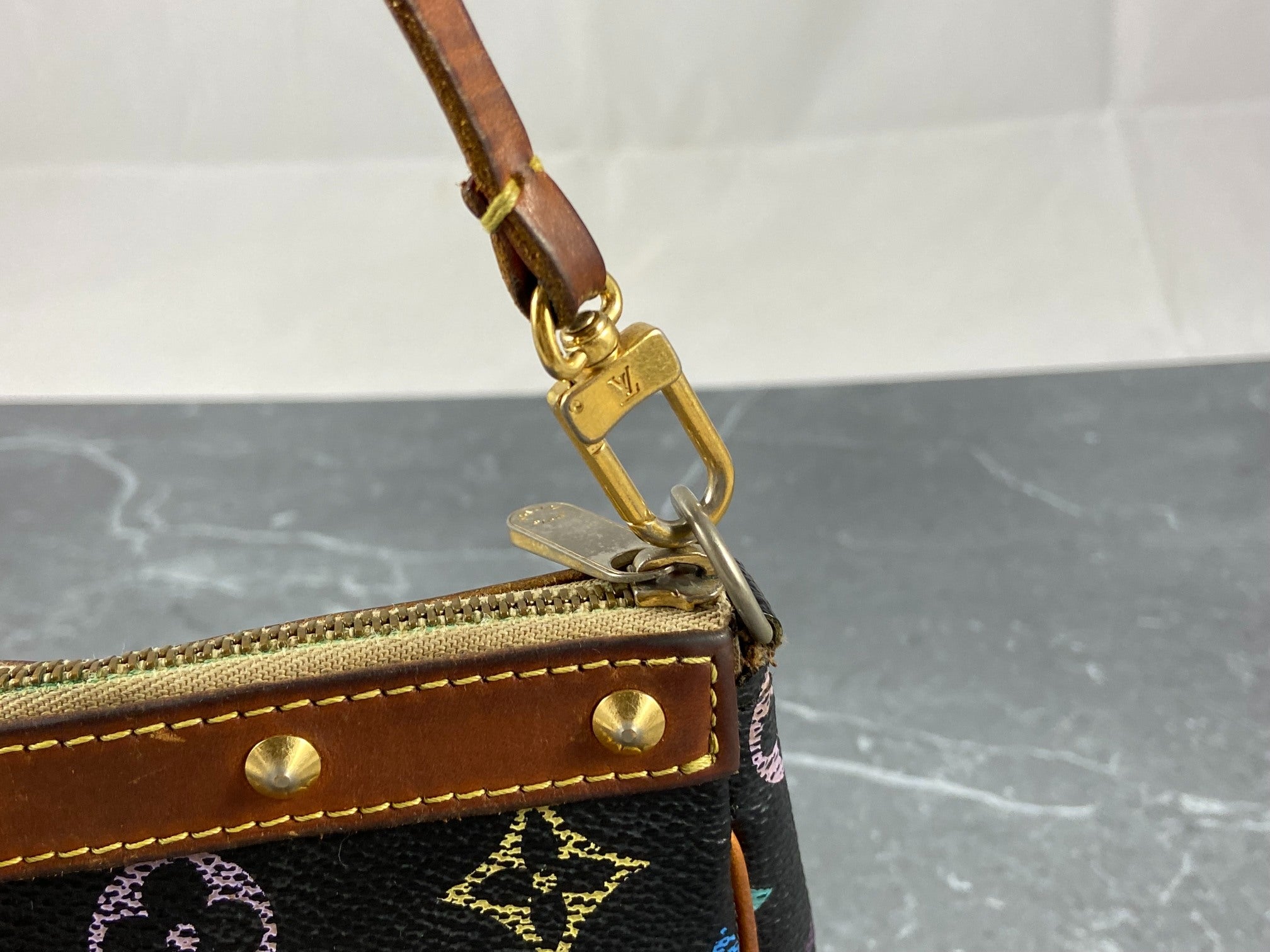 Louis Vuitton Takashi Murakami Multicolor Pochette Accessoires Black