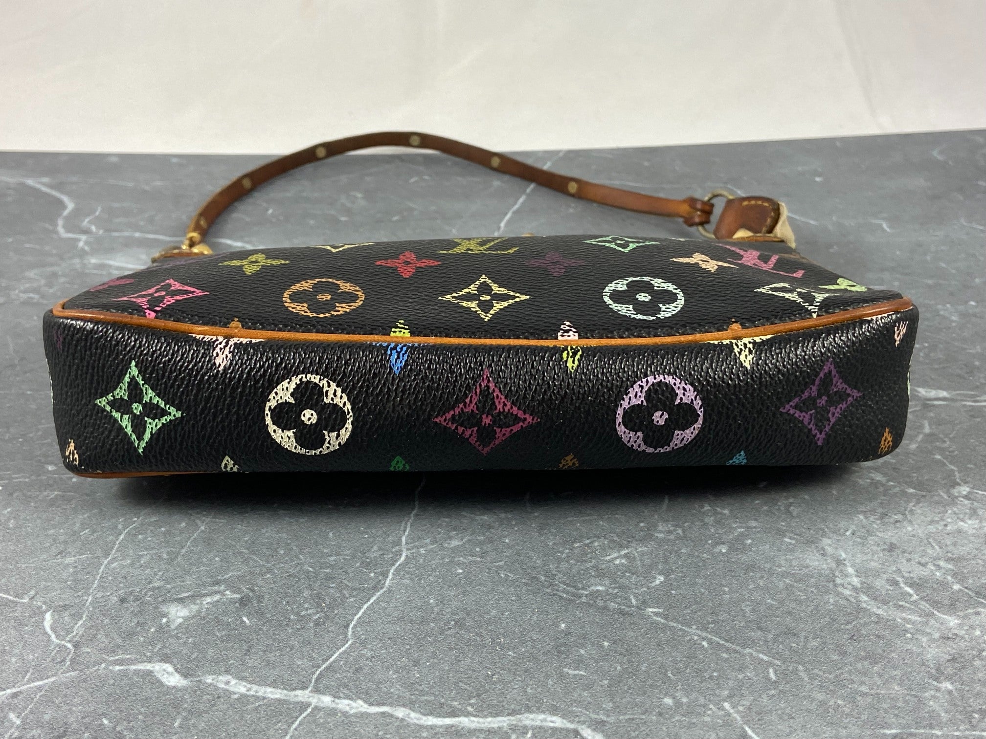 Louis Vuitton Takashi Murakami Multicolor Pochette Accessoires Black