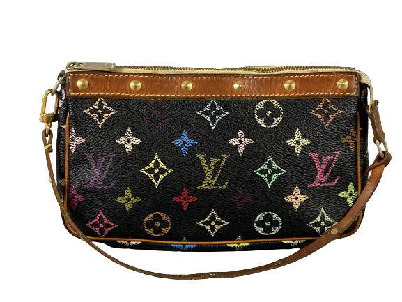 Louis Vuitton Takashi Murakami Multicolor Pochette Accessoires Black