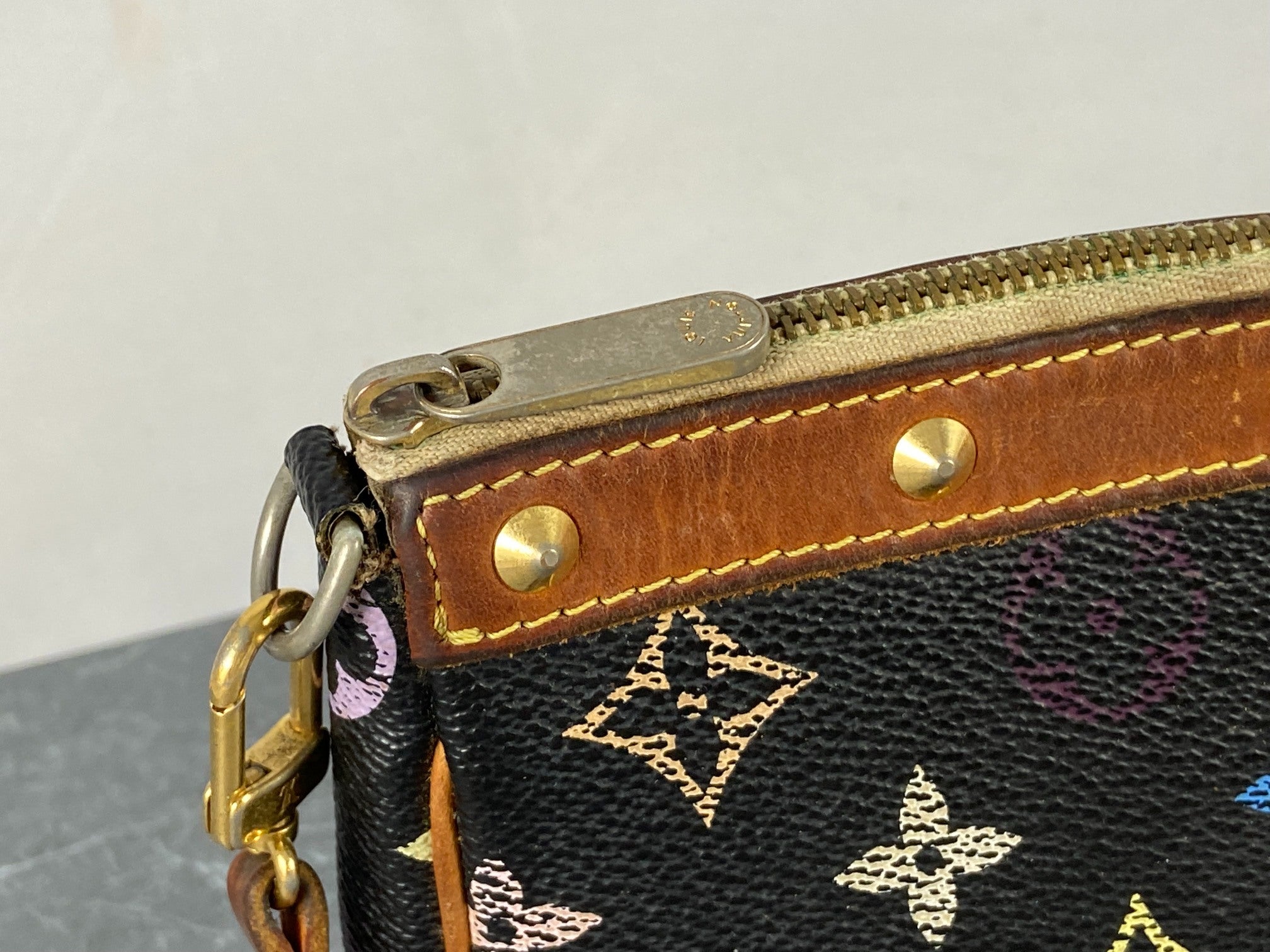 Louis Vuitton Takashi Murakami Multicolor Pochette Accessoires Black
