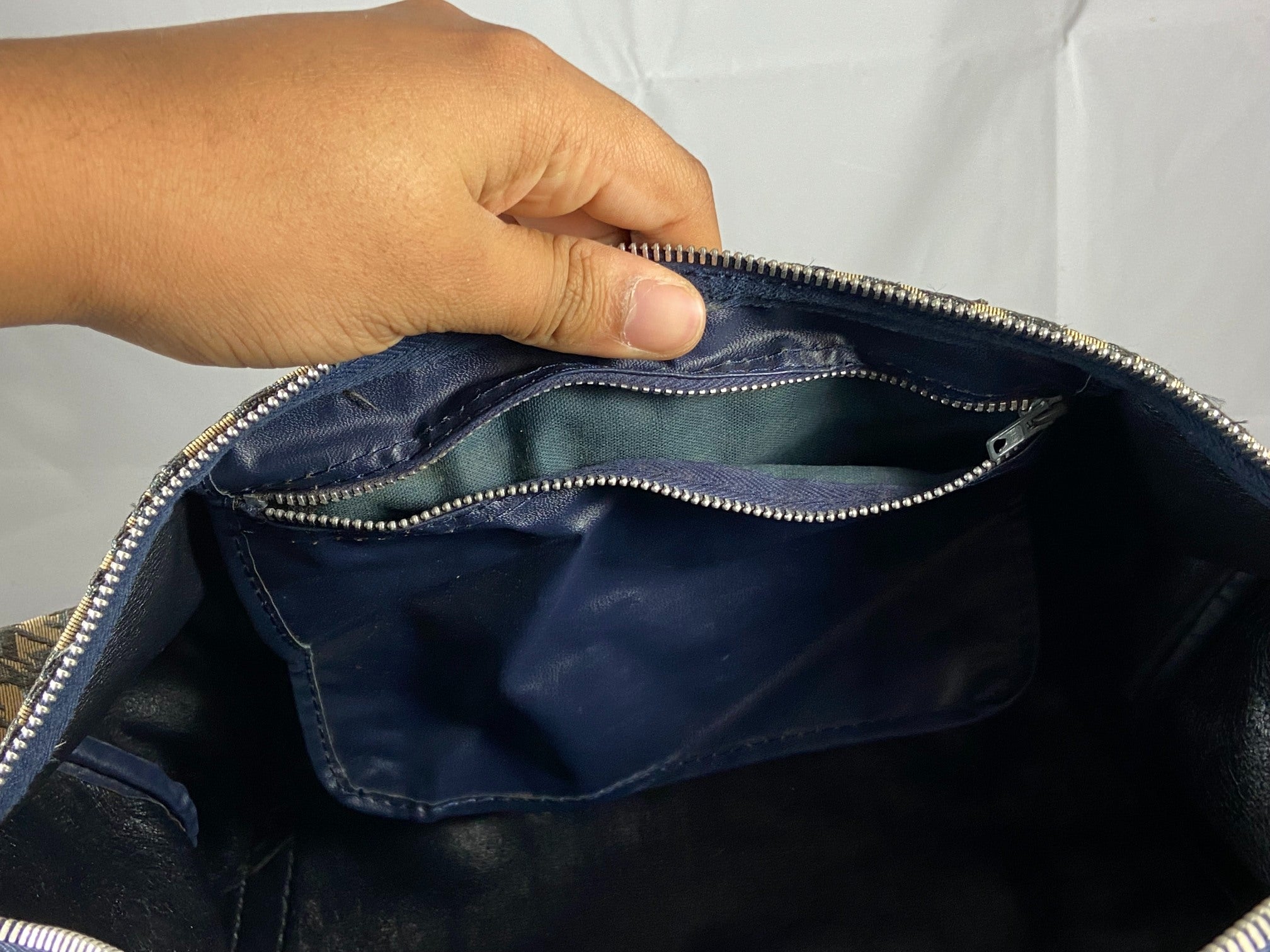 Christian Dior Boston / Duffle Bag Blue Trotter Monogram