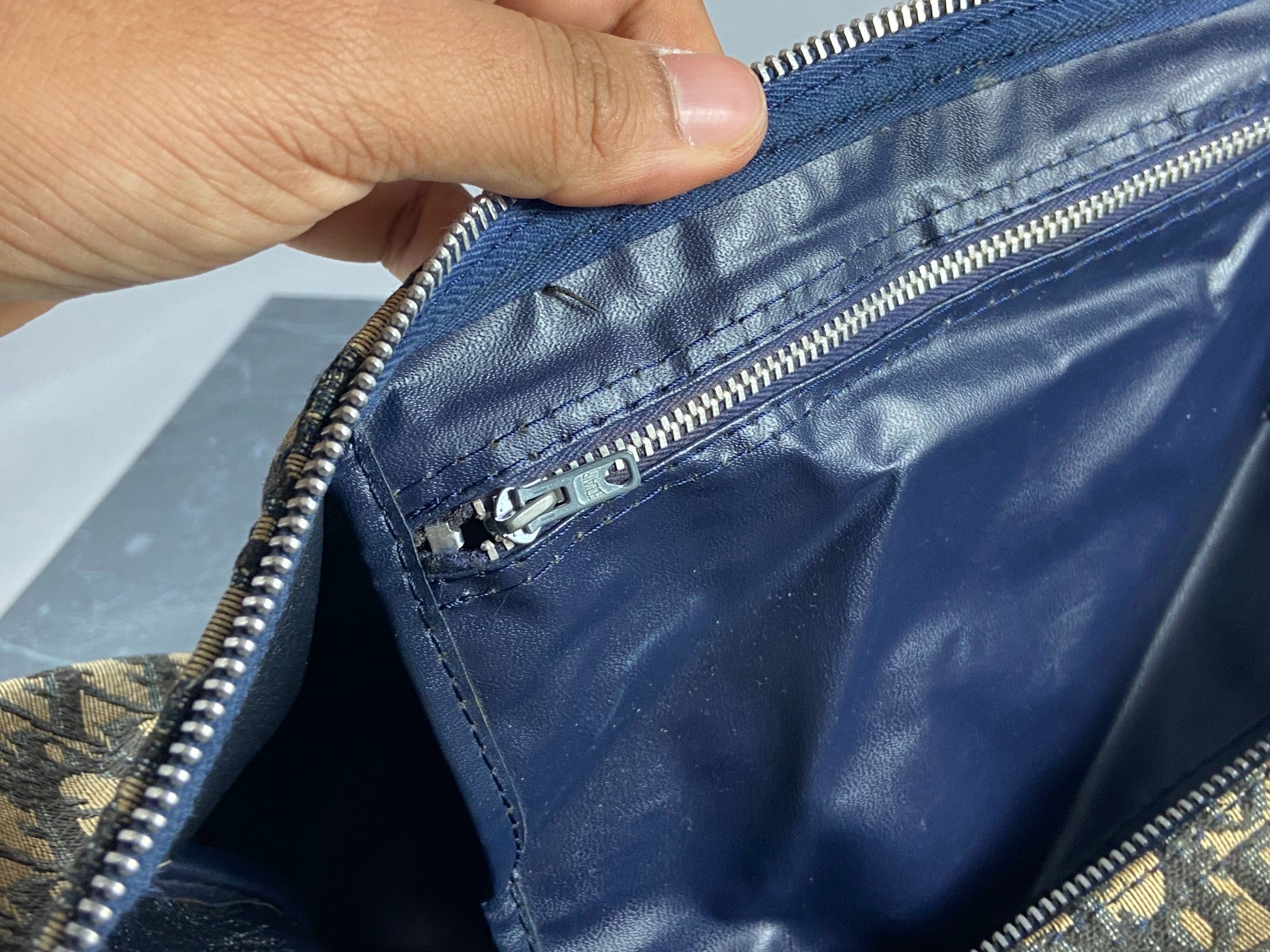 Christian Dior Boston / Duffle Bag Blue Trotter Monogram