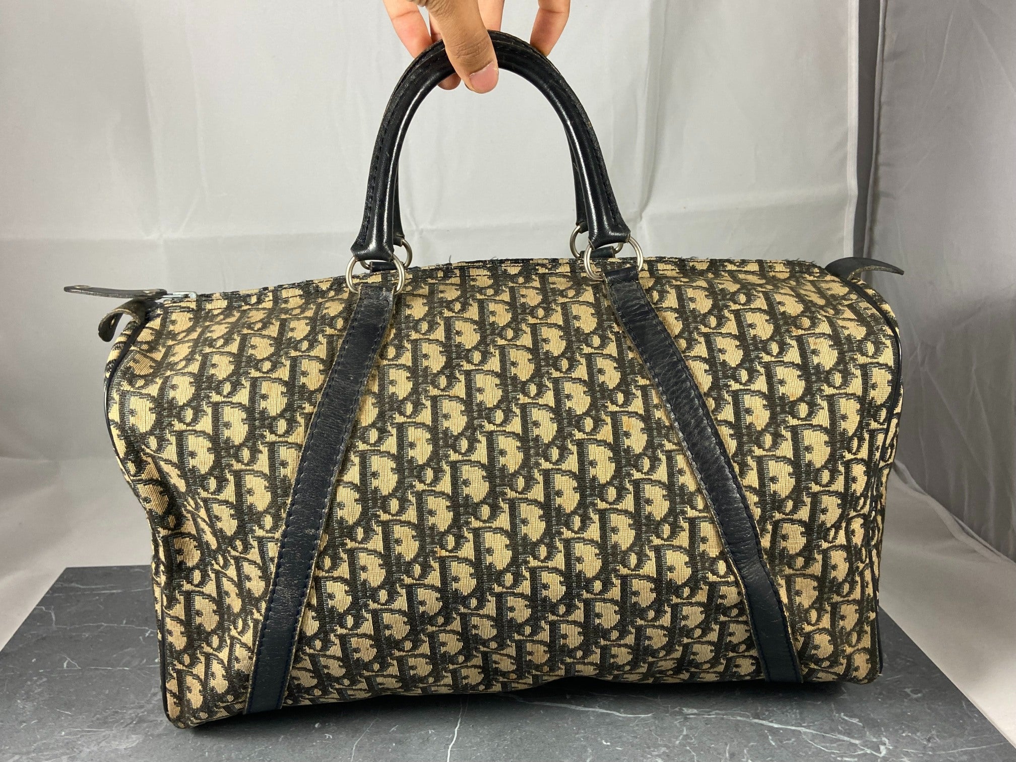 Christian Dior Boston / Duffle Bag Blue Trotter Monogram