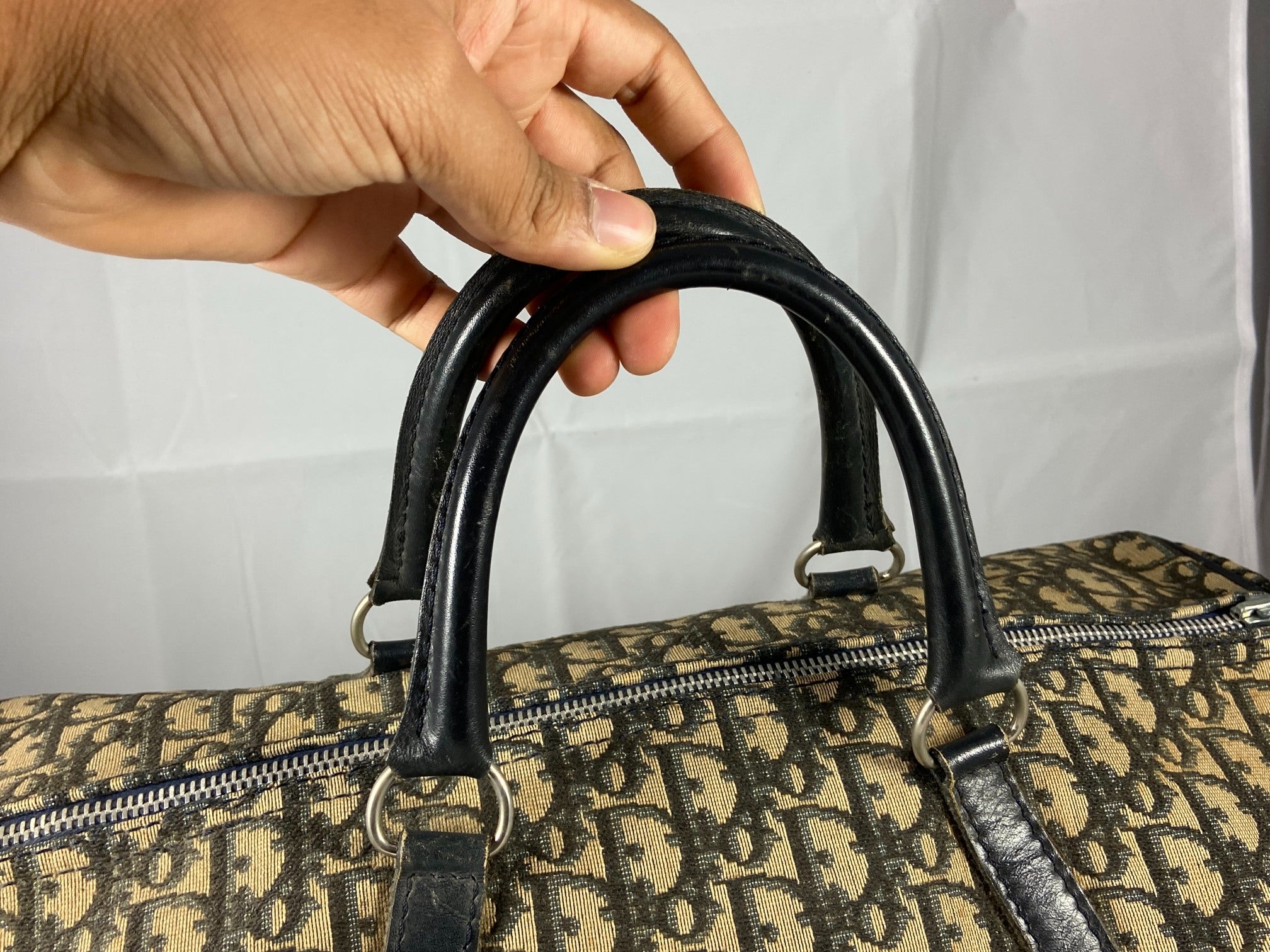 Christian Dior Boston / Duffle Bag Blue Trotter Monogram