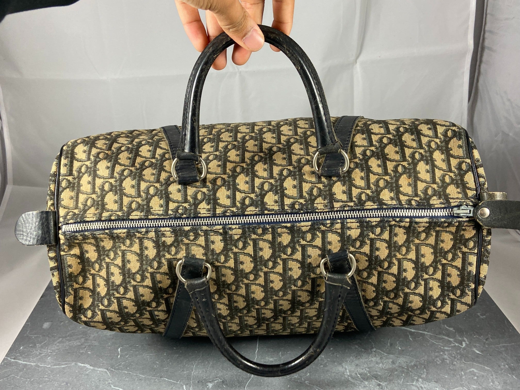 Christian Dior Boston / Duffle Bag Blue Trotter Monogram