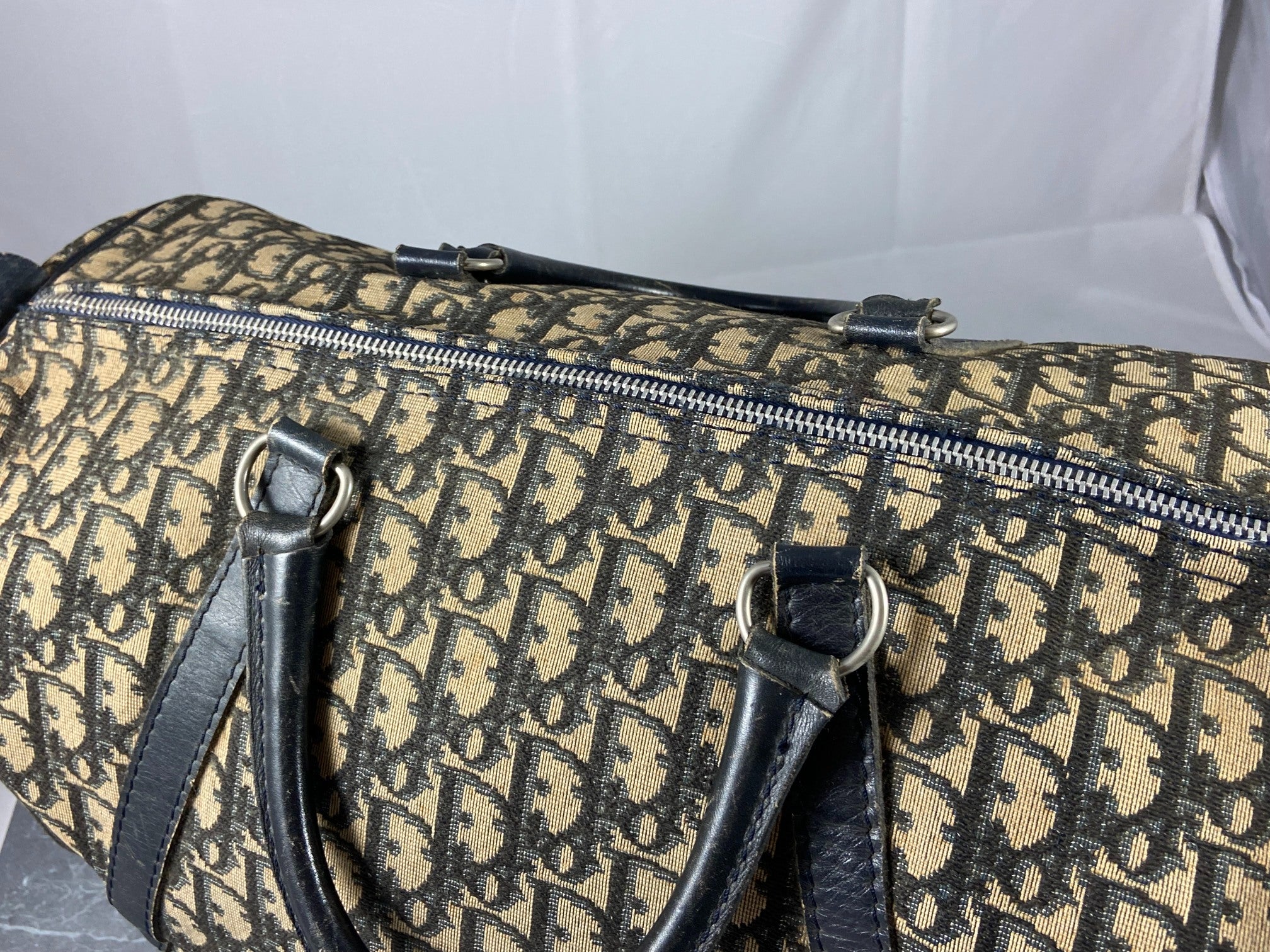 Christian Dior Boston / Duffle Bag Blue Trotter Monogram