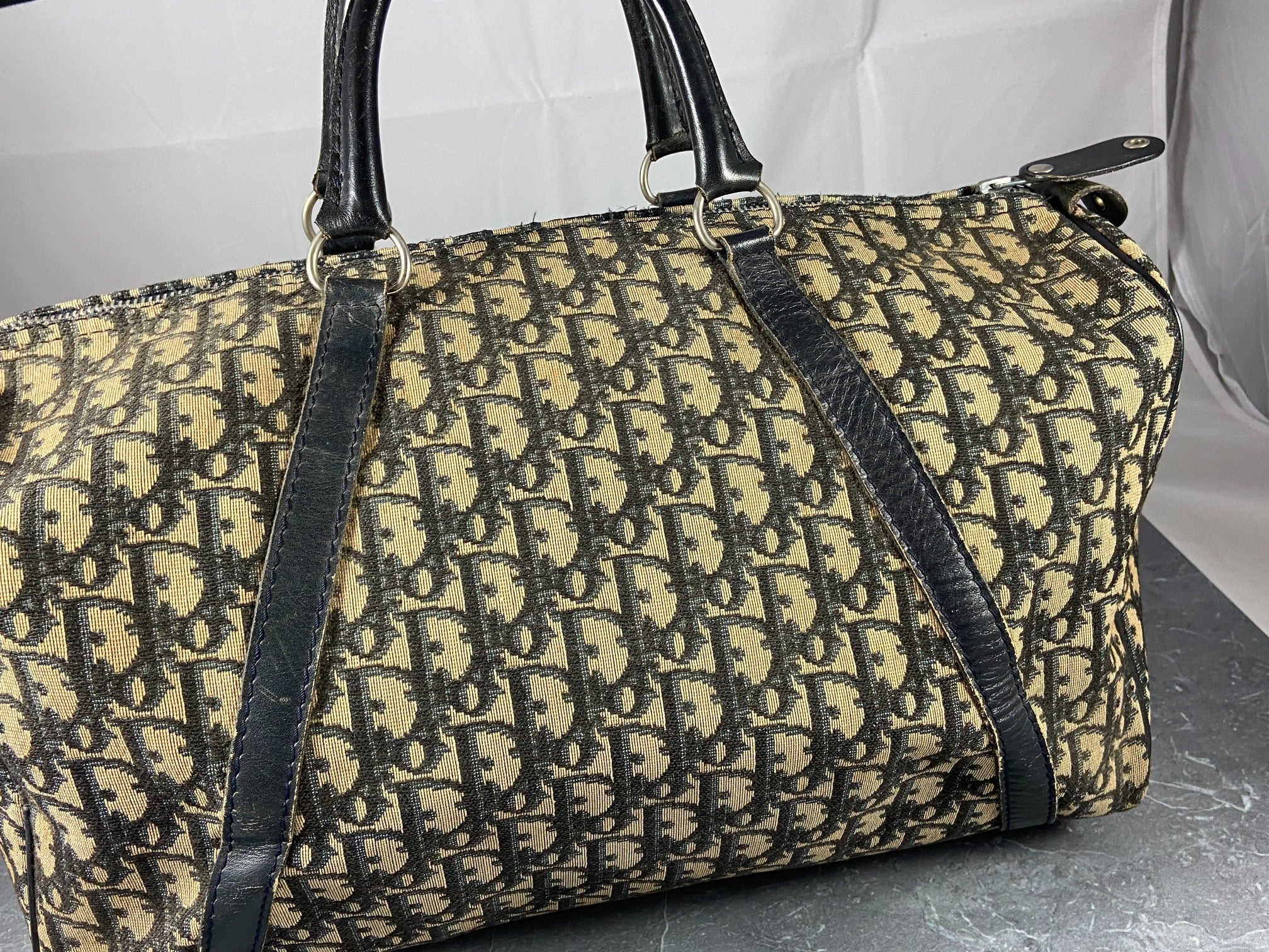 Christian Dior Boston / Duffle Bag Blue Trotter Monogram