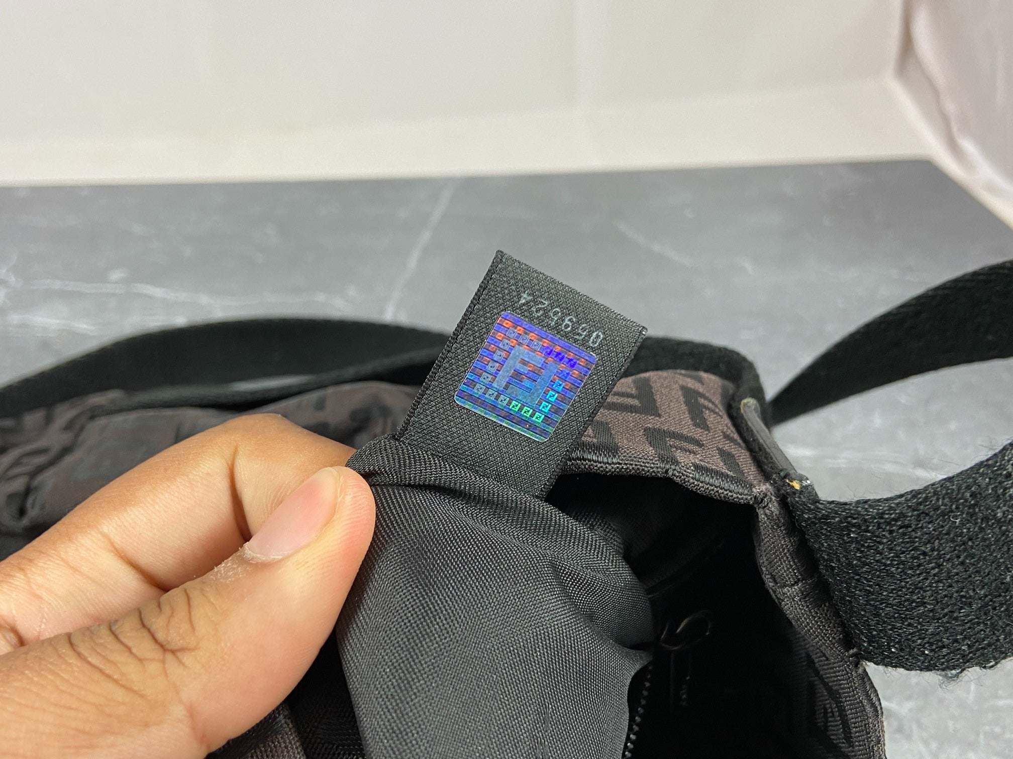 Fendi Shoulder / Side Bag Black Zucchino Monogram