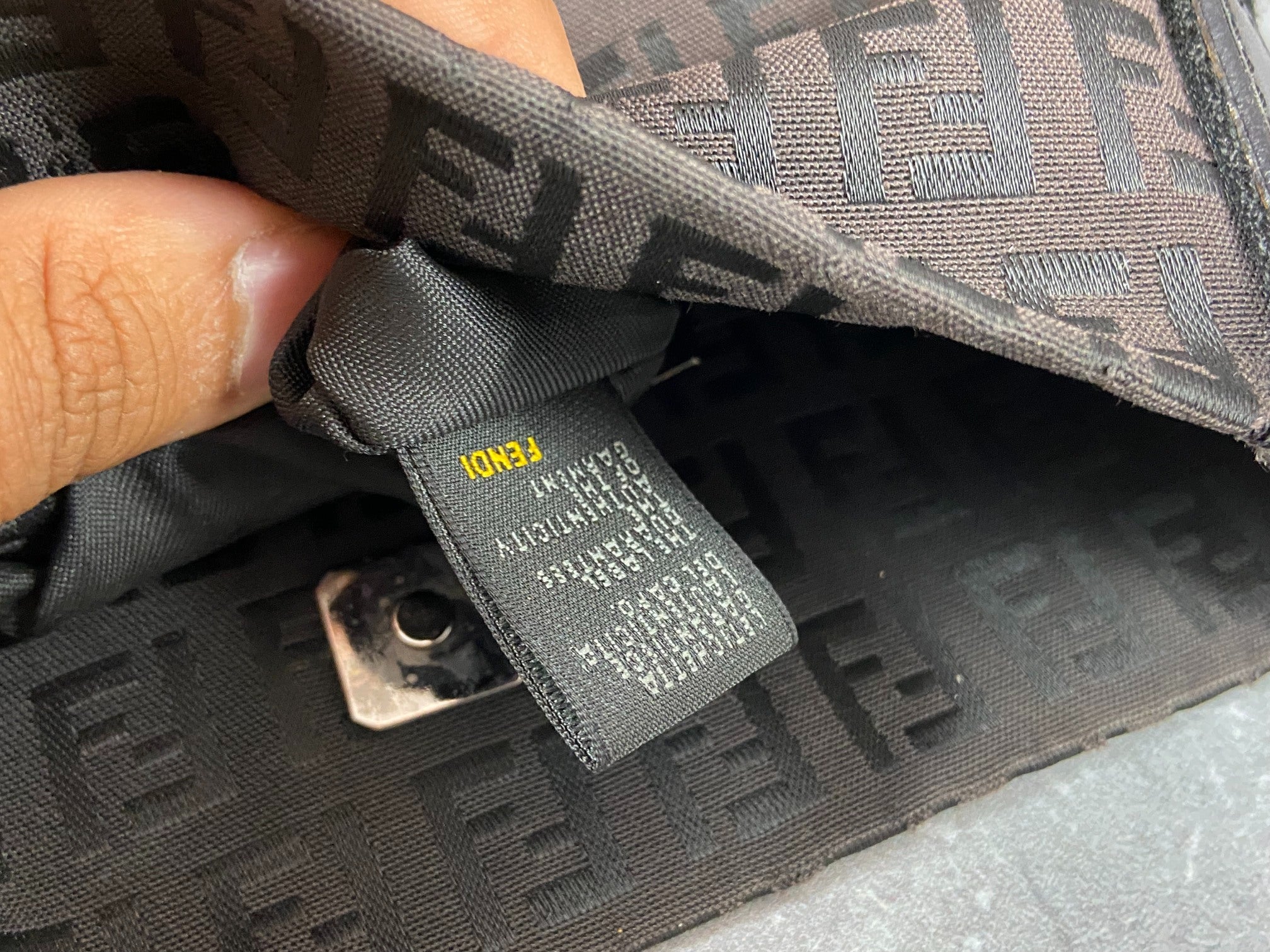 Fendi Shoulder / Side Bag Black Zucchino Monogram