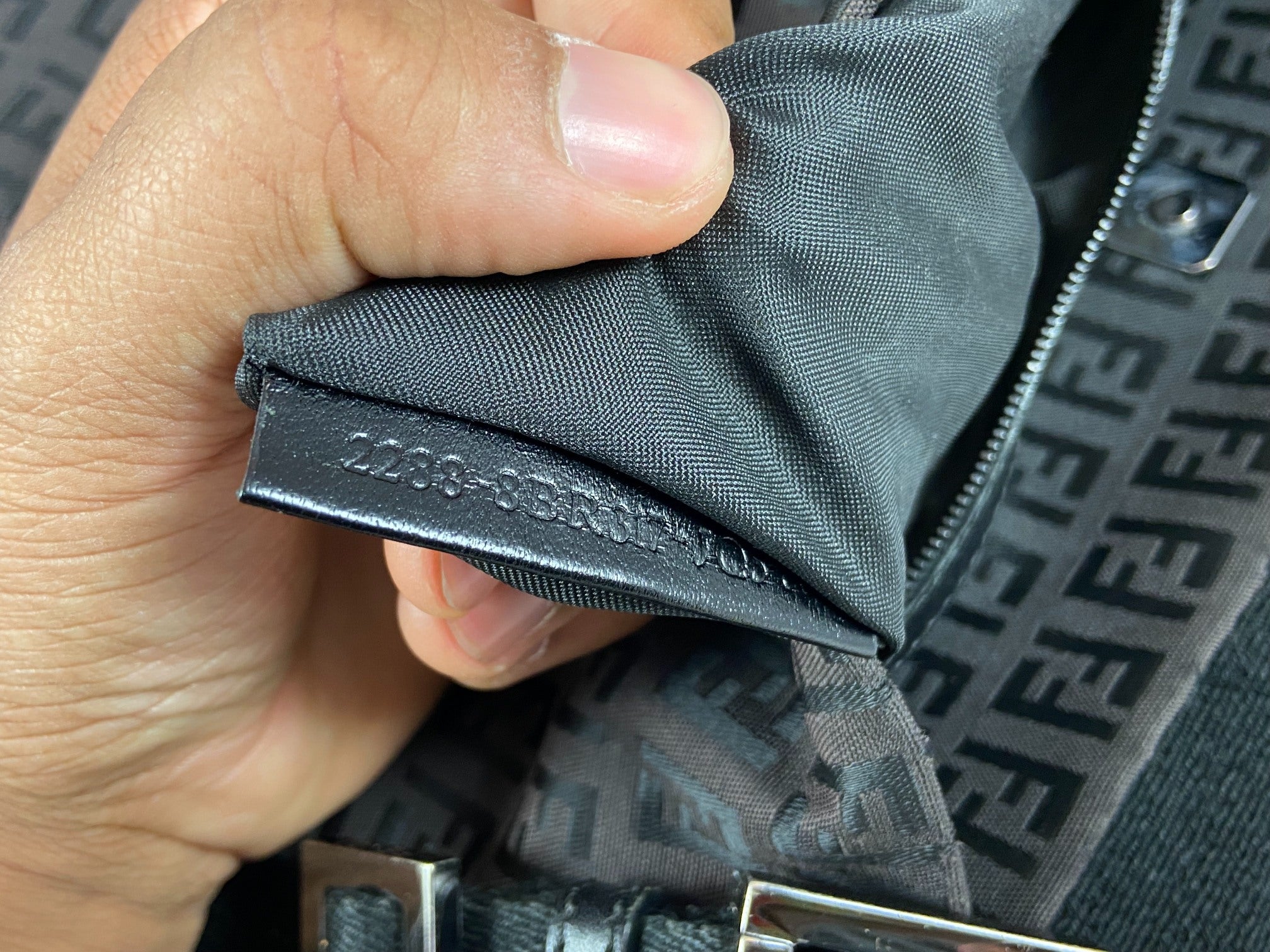 Fendi Shoulder / Side Bag Black Zucchino Monogram