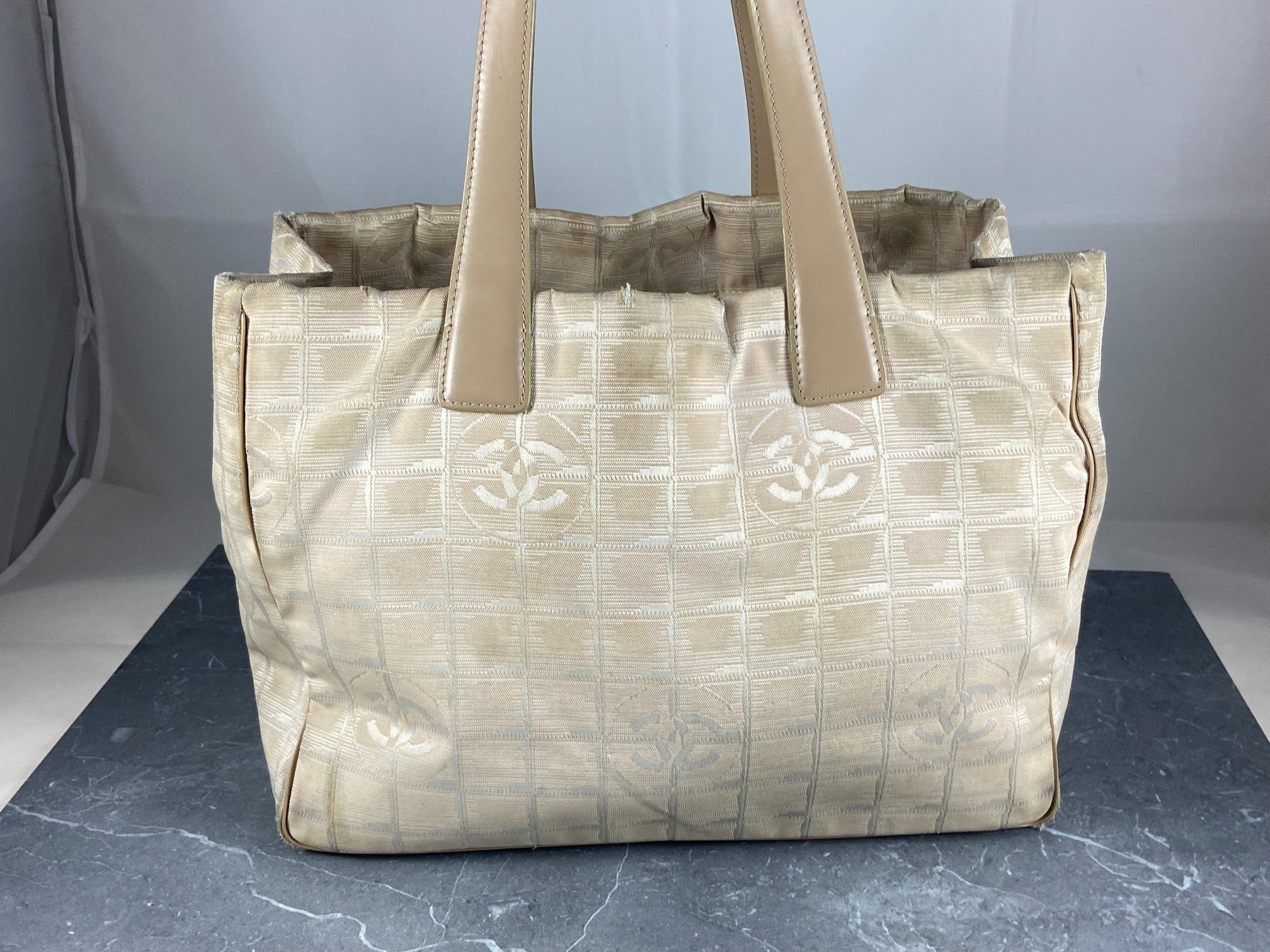 Chanel Travel Line Hand / Shoulder Bag Beige