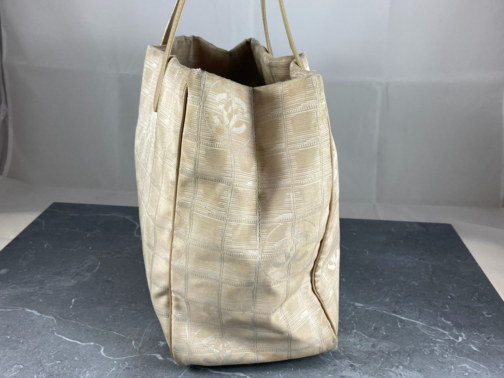 Chanel Travel Line Hand / Shoulder Bag Beige