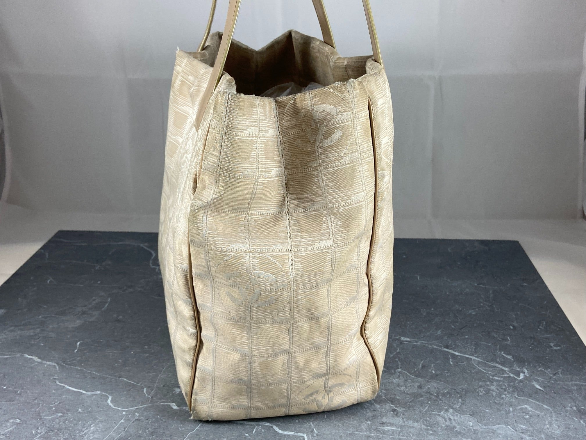 Chanel Travel Line Hand / Shoulder Bag Beige