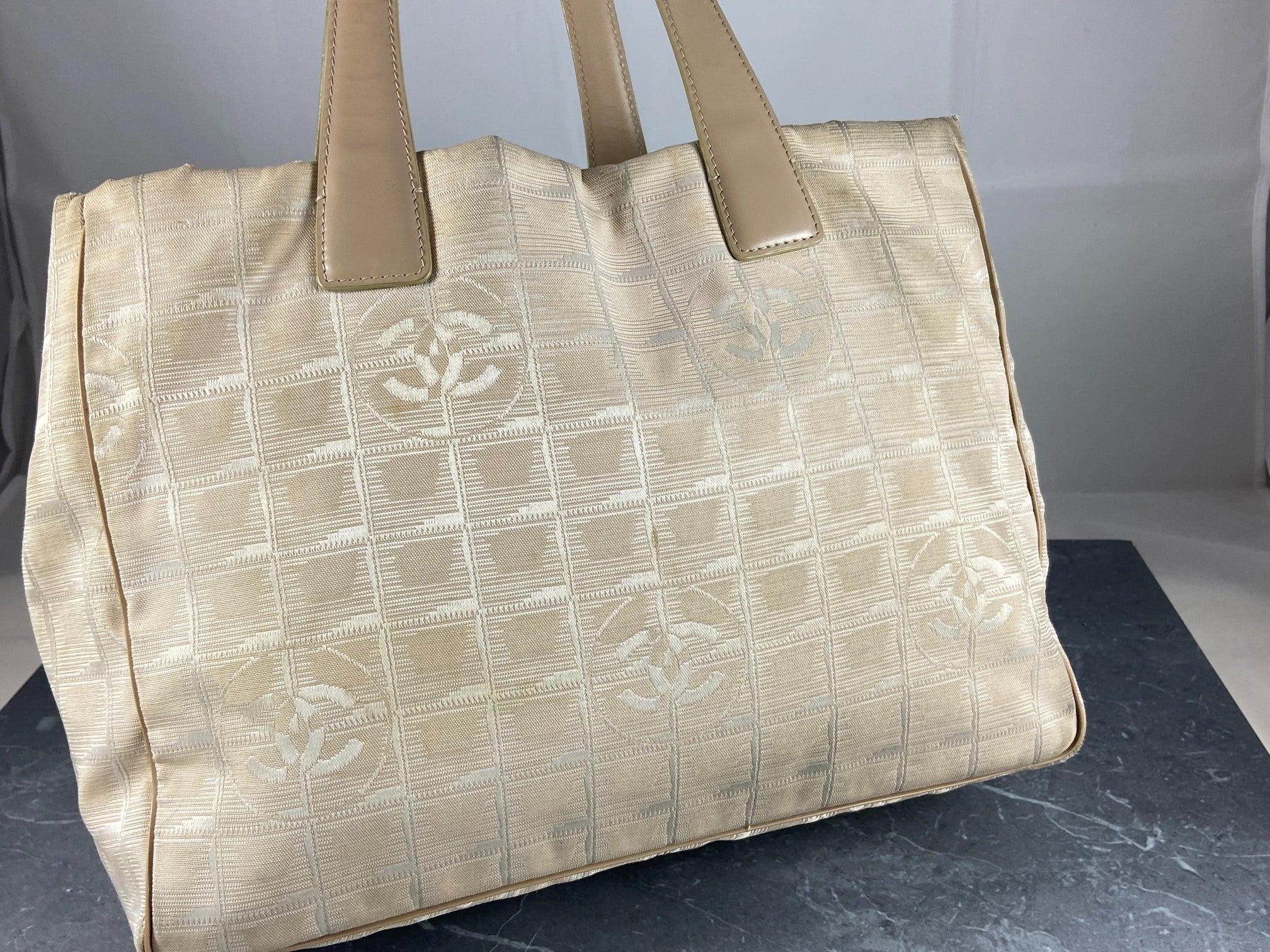 Chanel Travel Line Hand / Shoulder Bag Beige