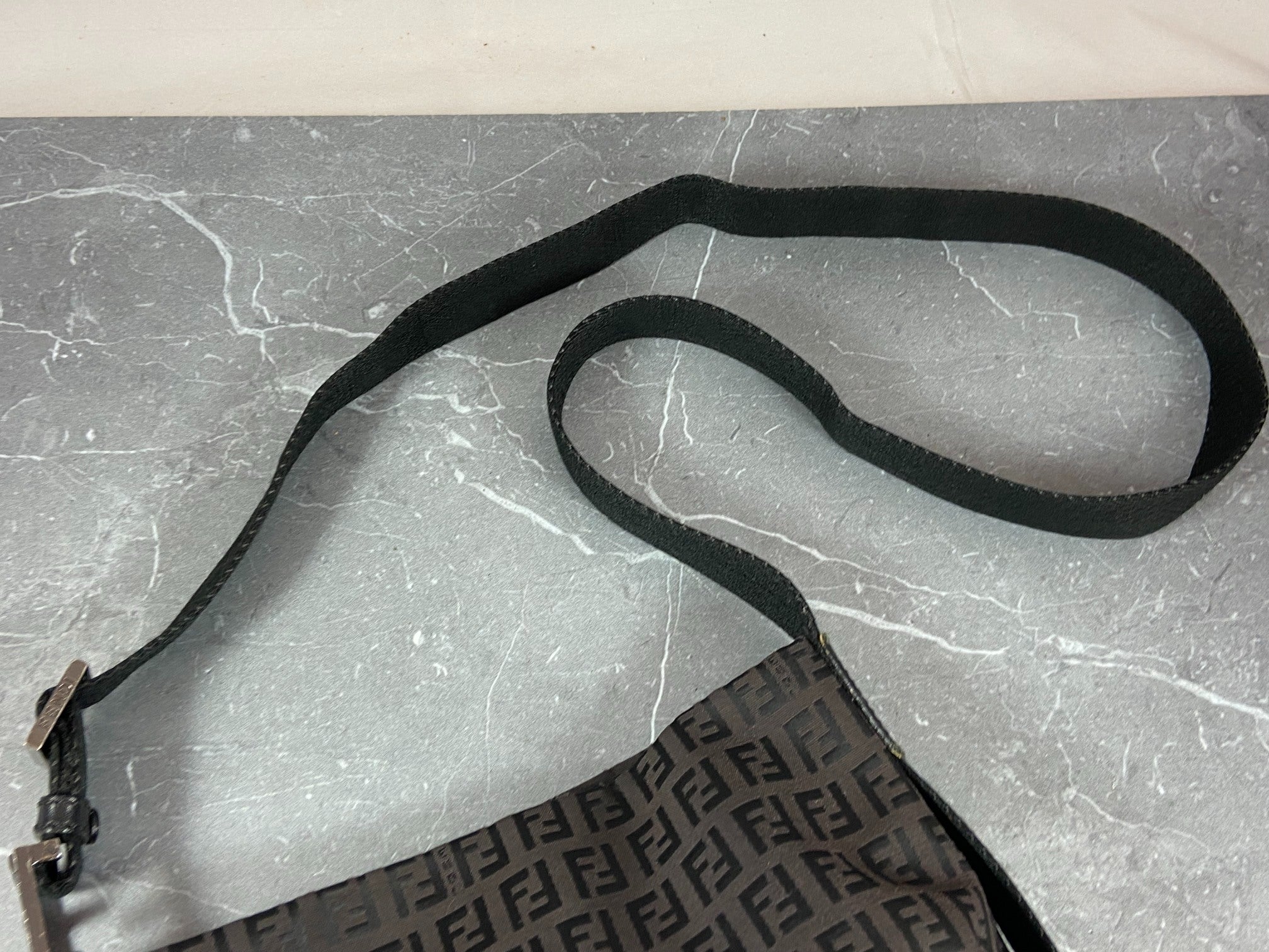 Fendi Shoulder / Side Bag Black Zucchino Monogram