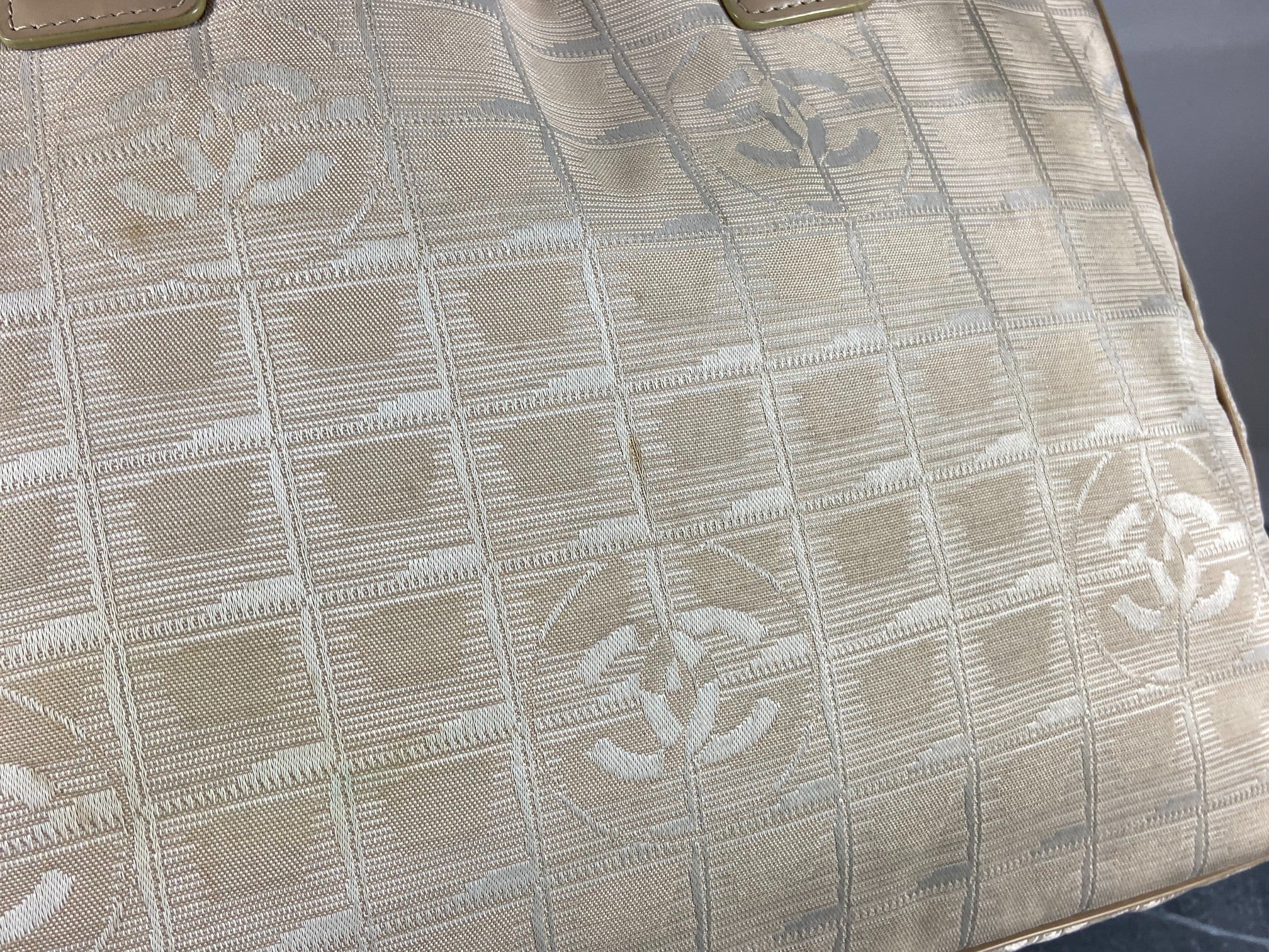 Chanel Travel Line Hand / Shoulder Bag Beige