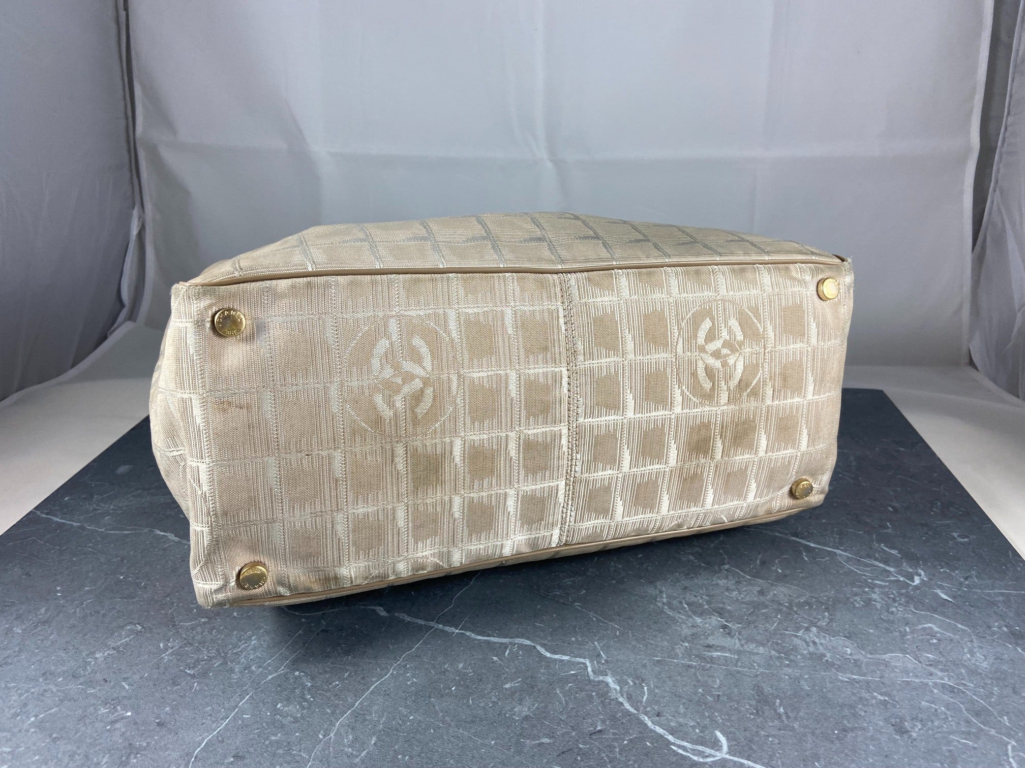 Chanel Travel Line Hand / Shoulder Bag Beige